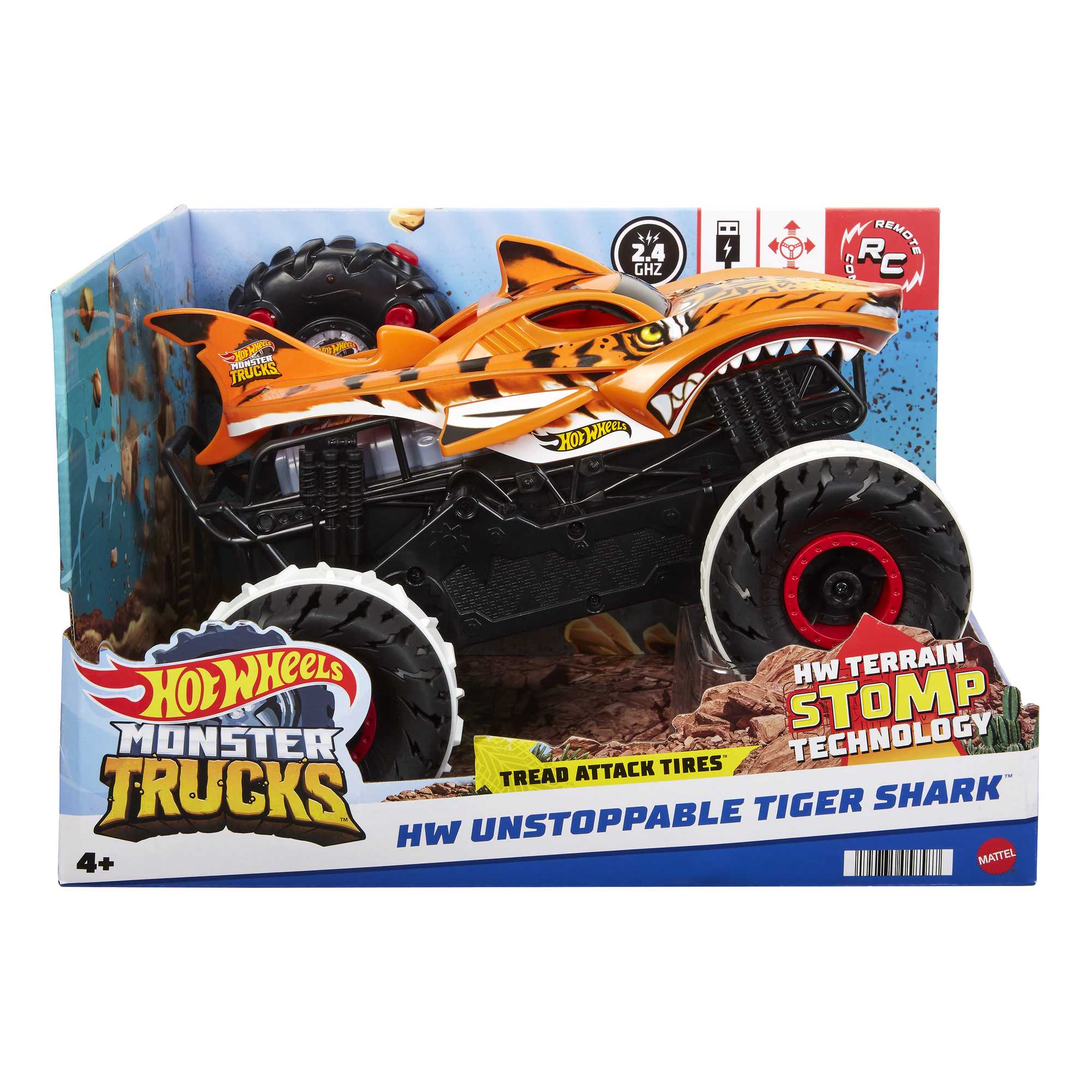 Hot Wheels Monster Trucks Véhicule Téléguidé HW Unstoppable Tiger Shark - Image 6