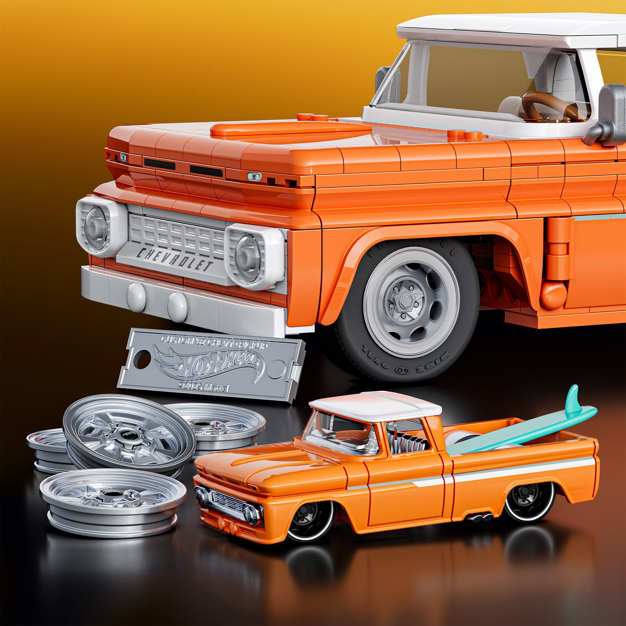 Mattel Brick Shop Hot Wheels Custom '62 Chevy Pickup Building Set - Image 5