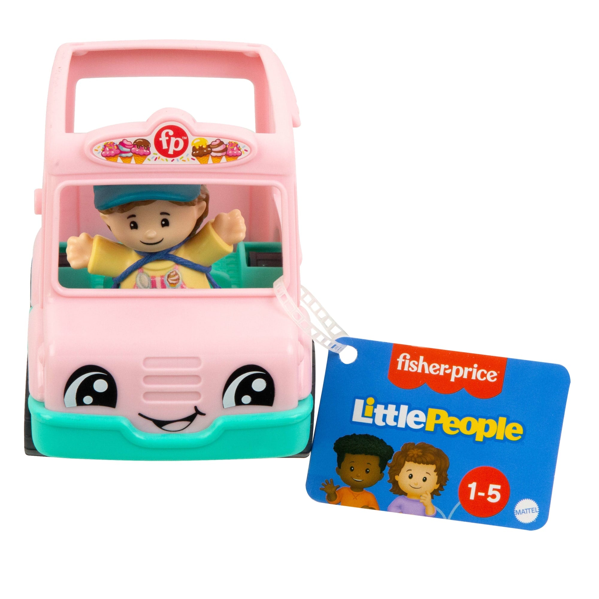 Fisher-Price Little People Ice Cream Truck. Push-Along Toy Vehicle & Figure For Toddlers & Kids - Image 6