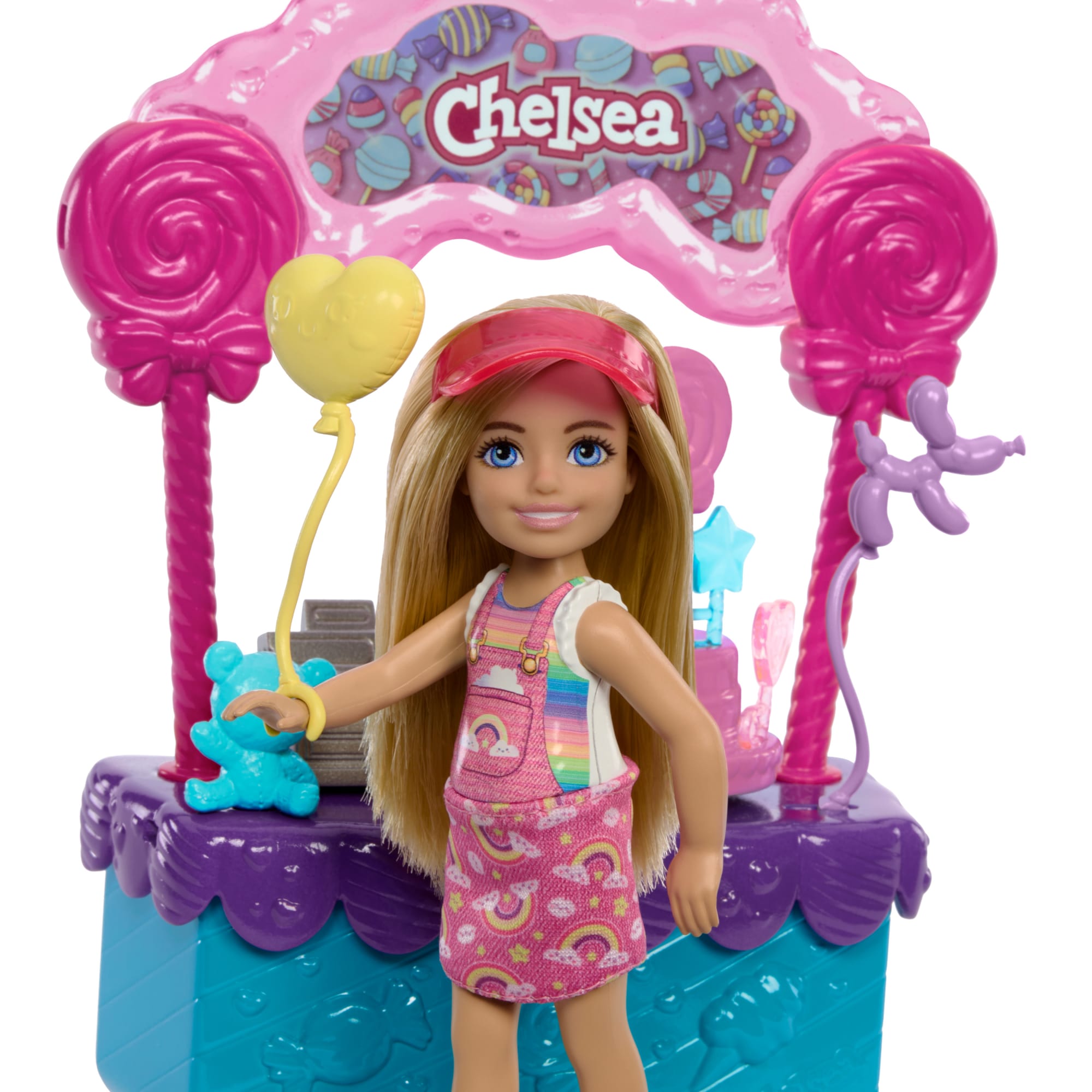 Barbie Poupée Chelsea et Kiosque à Sucettes et Bonbons. 10Éléments - Image 4