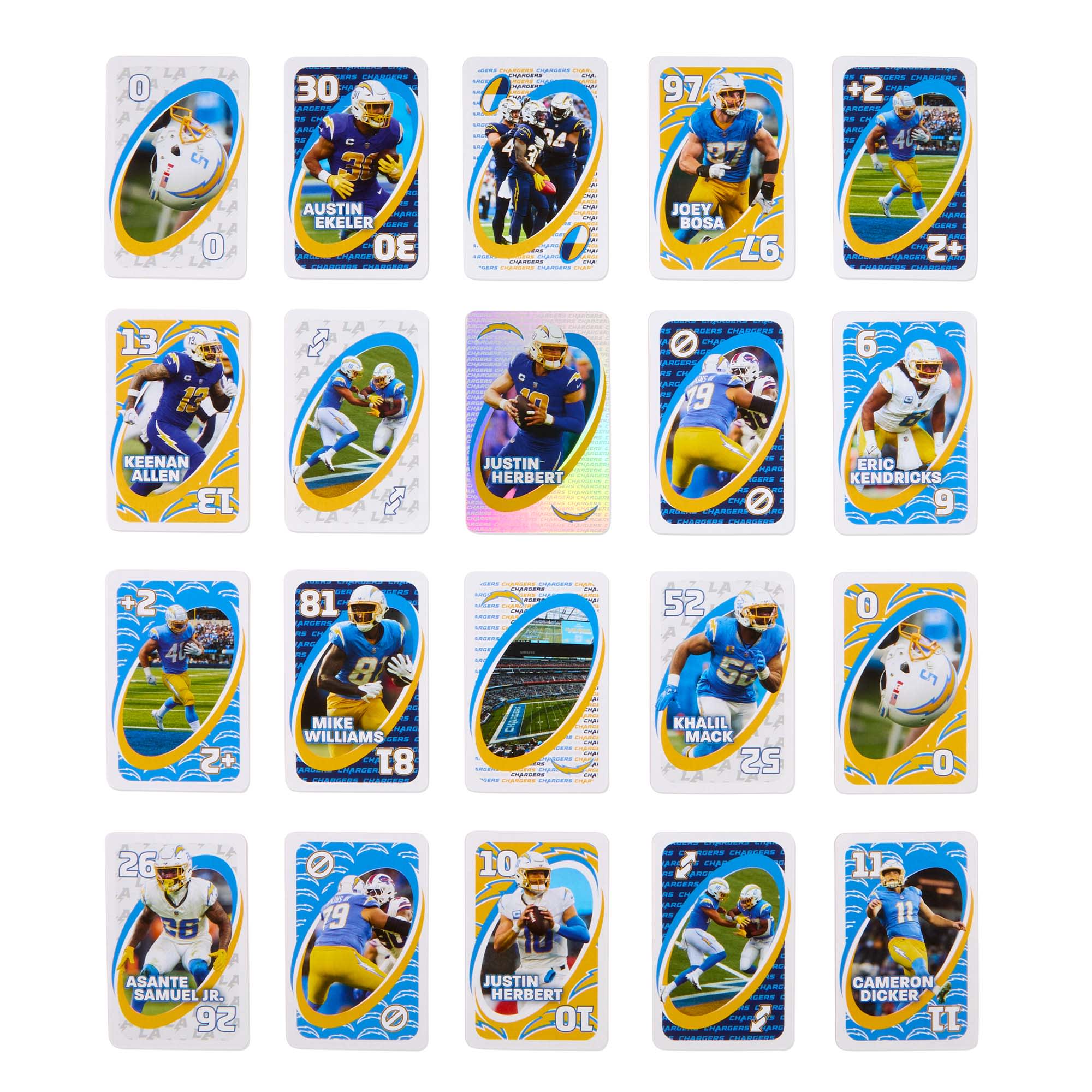 UNO Fandom NFL Los Angeles Chargers Game Deck - Image 8