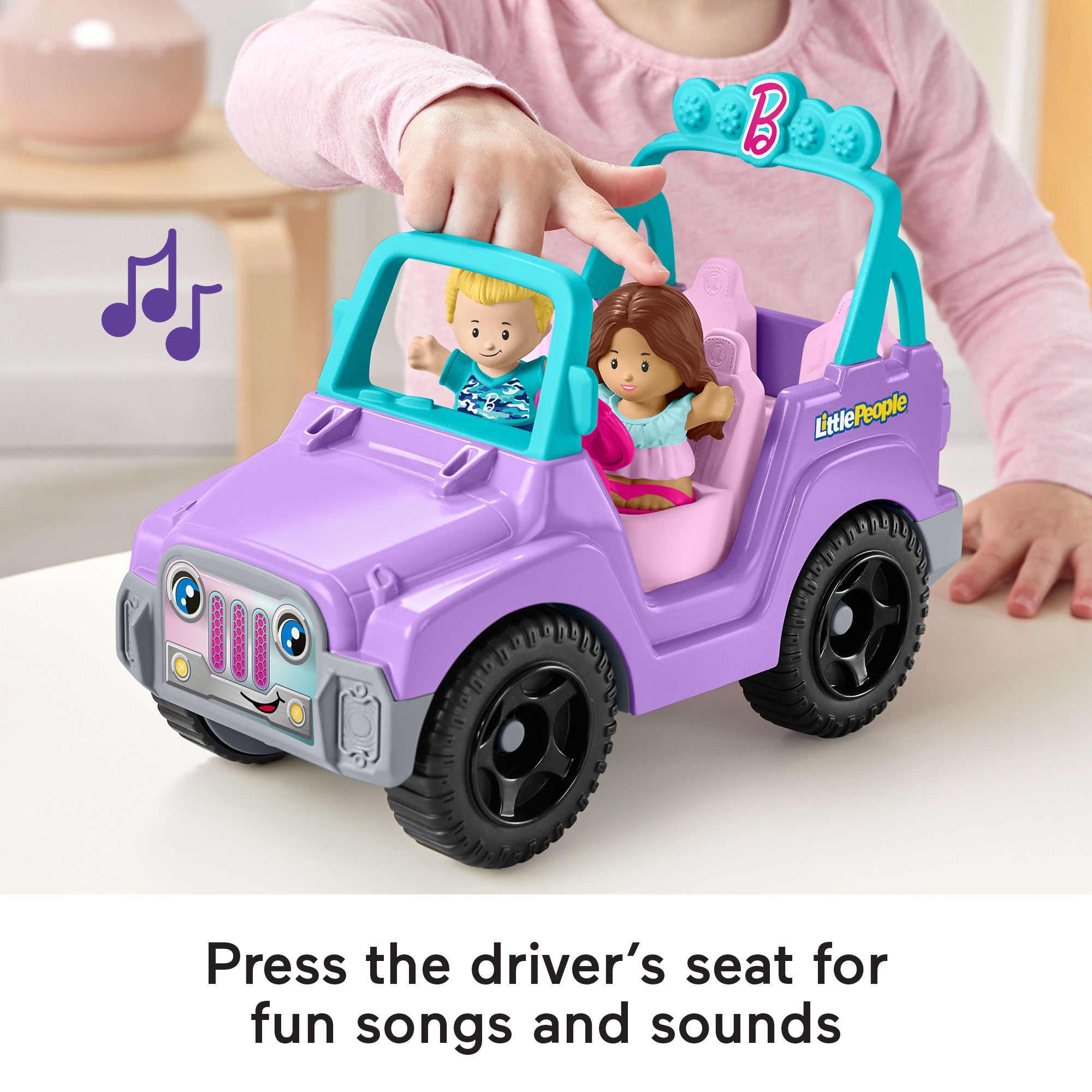 Little People Barbie Toy Car With Music Sounds And 2 Figures. Beach Cruiser. Toddler Toys - Image 3
