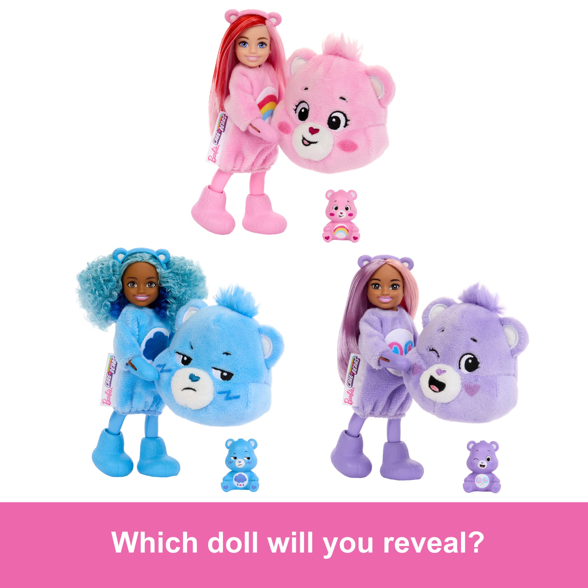 Barbie Cutie Reveal Care Bears Series Chelsea Small Doll & Accessories. 6 Surprises - Image 3