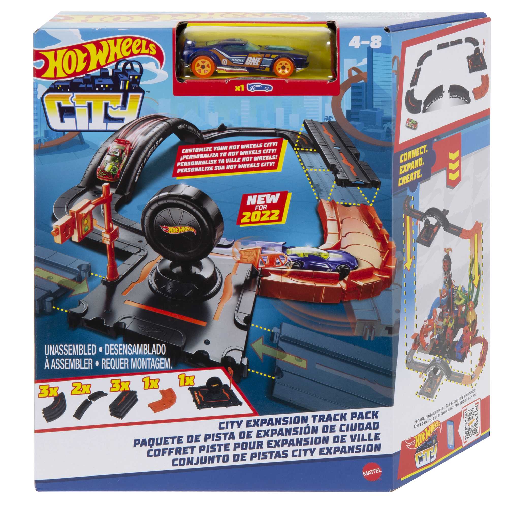 Hot Wheels City Track Pack. 10-Piece Set. With 1 Car. Gift For Kids 4 Years & Older - Image 6