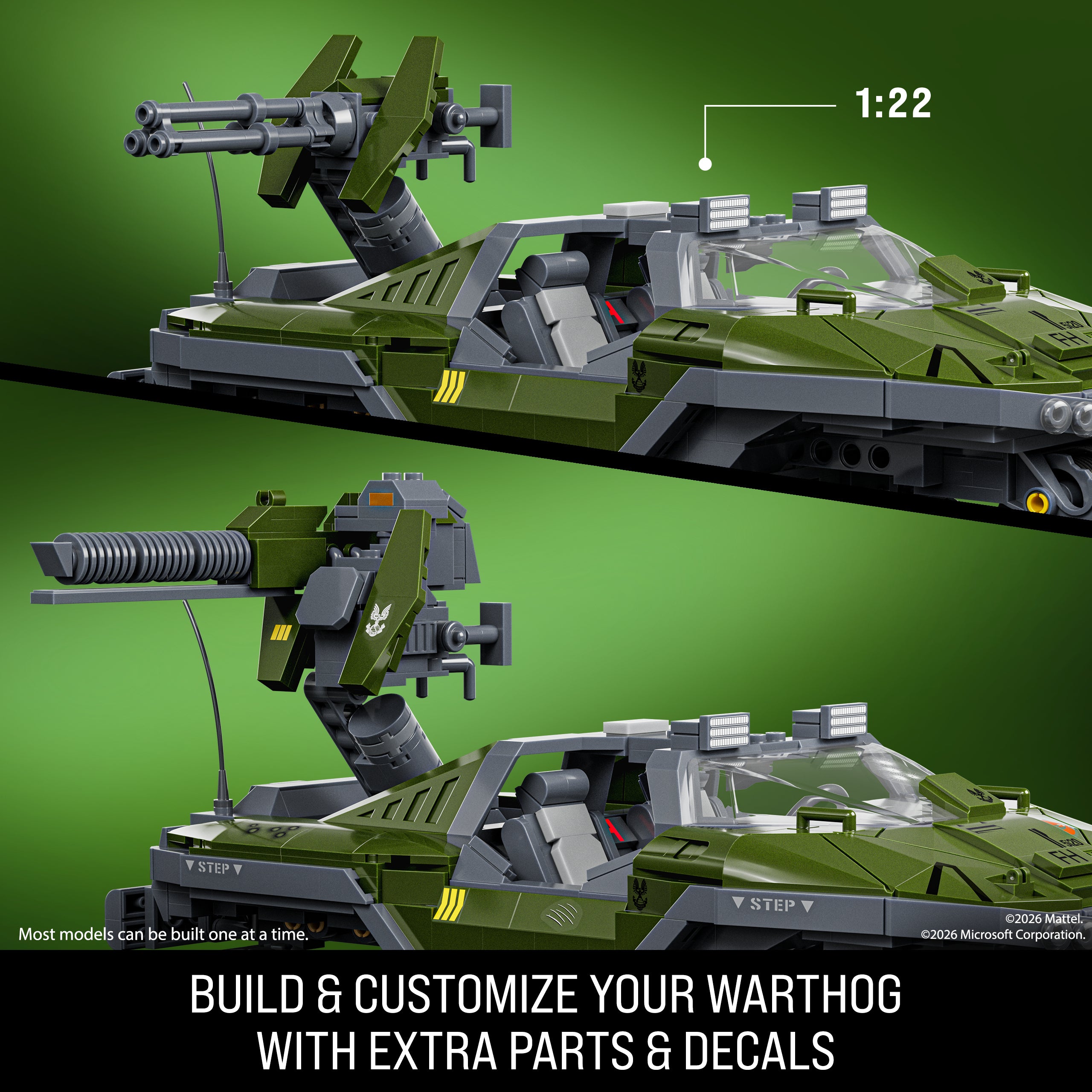 Mattel Brick Shop Hot Wheels Halo UNSC M12 Warthog Building Toy Kit (935 Pieces). For Collectors - Image 3