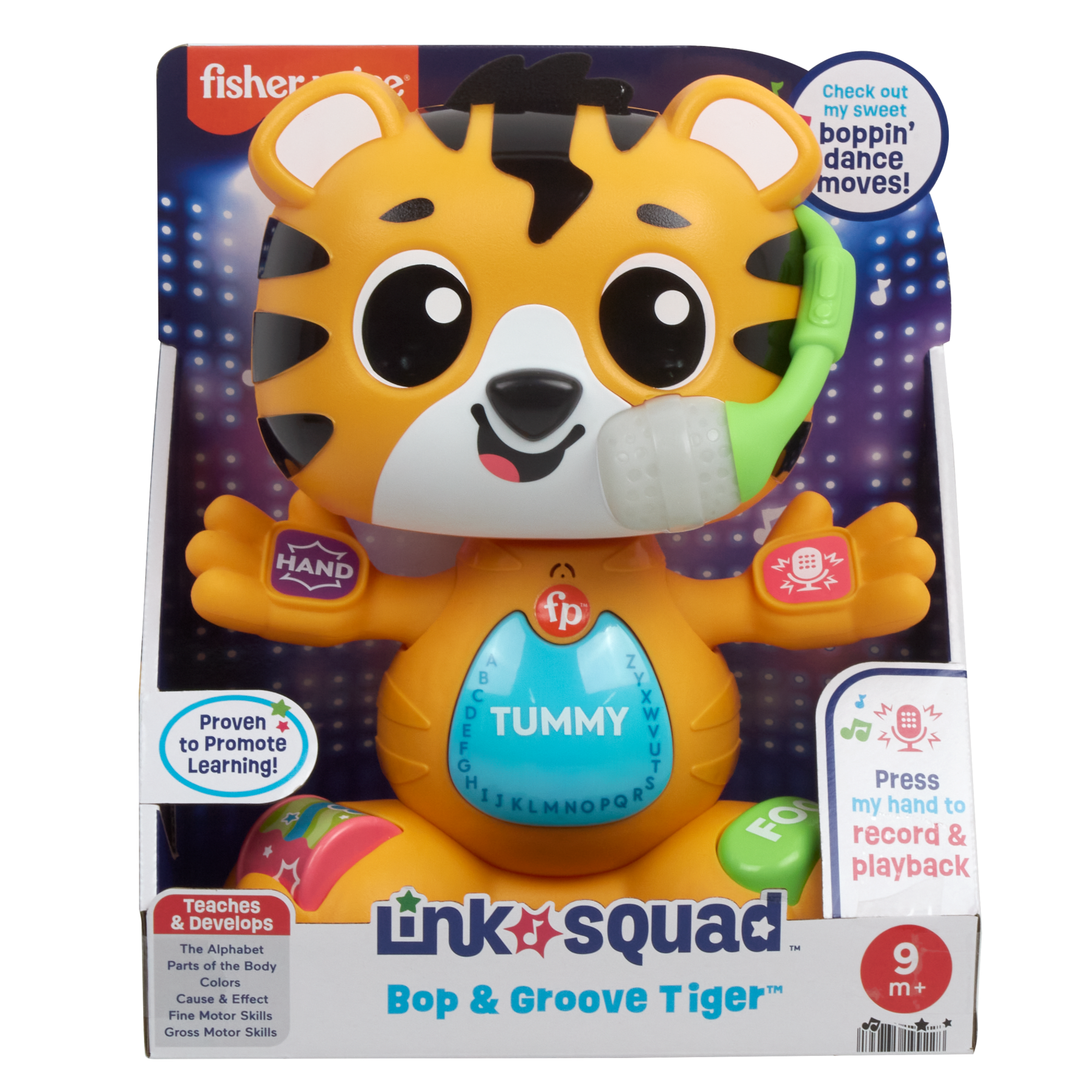 Fisher-Price Link Squad Bop & Groove Tiger Baby Learning Toy With Music & Lights - Image 6