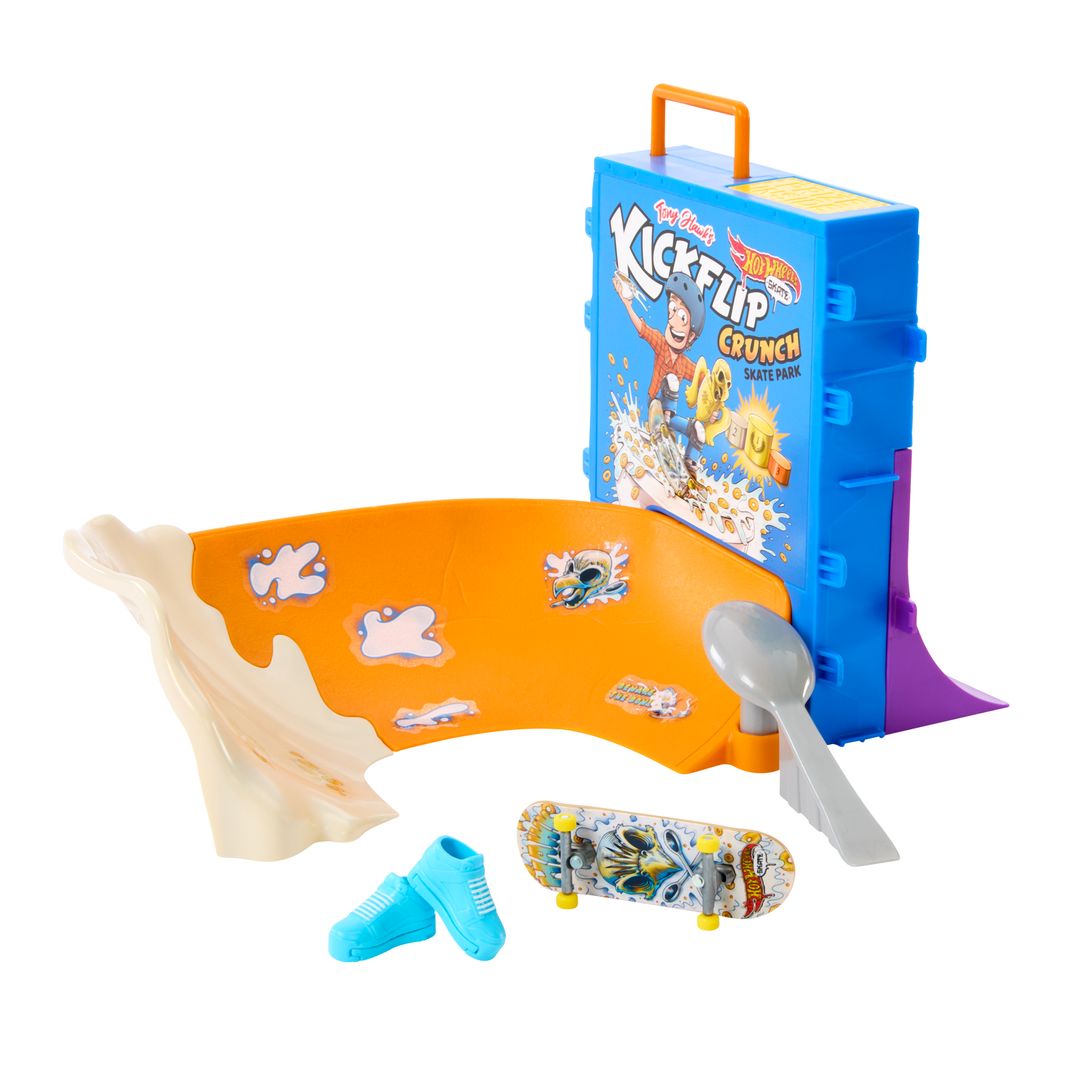 Hot Wheels Skate Tony Hawk Cereal Skate Bowl Fingerboard Set With 1 Exclusive Board & Pair Of Skate Shoes - Image 3