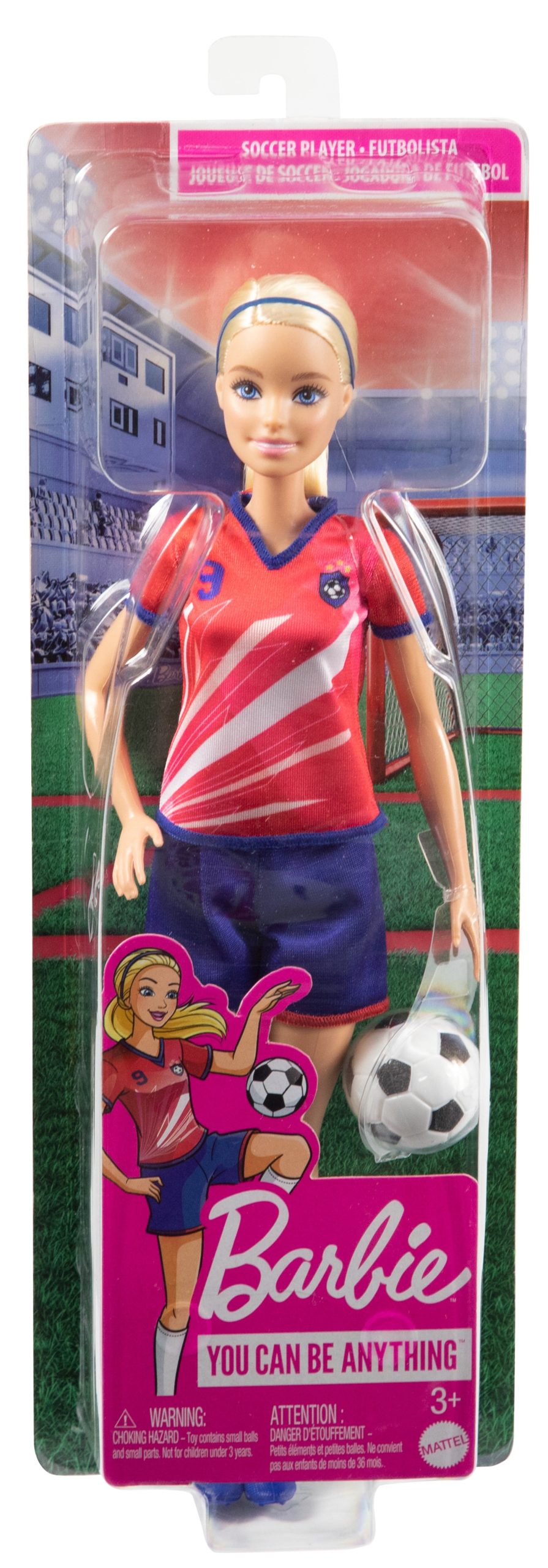 Barbie Soccer Doll. Blonde. #9 Uniform. Soccer Ball. Cleats. Socks. 3 & Up - Image 6