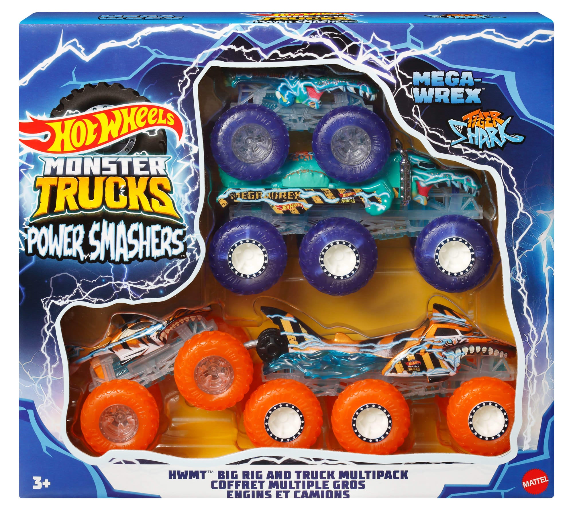 Hot Wheels Monster Trucks Power Smashers Toy Truck & Big Rig Multipack (4 Toy Trucks) - Image 6