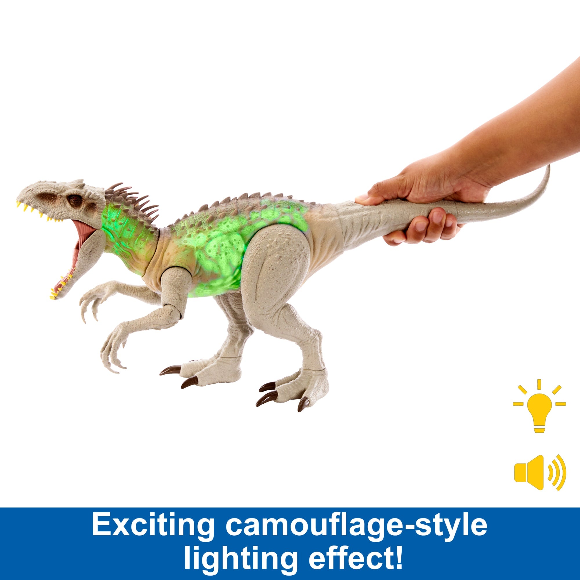 Jurassic World Camouflage 'n Battle indominus Rex Action Figure Toy With Lights. Sound & Motion - Image 2