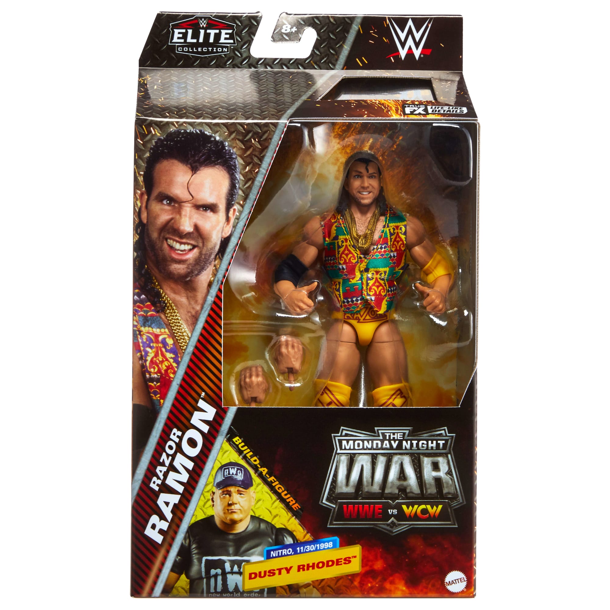 WWE Monday Night War Elite Collection Razor Ramon Action Figure & Dusty Rhodes Build-A-Figure Parts - Image 10