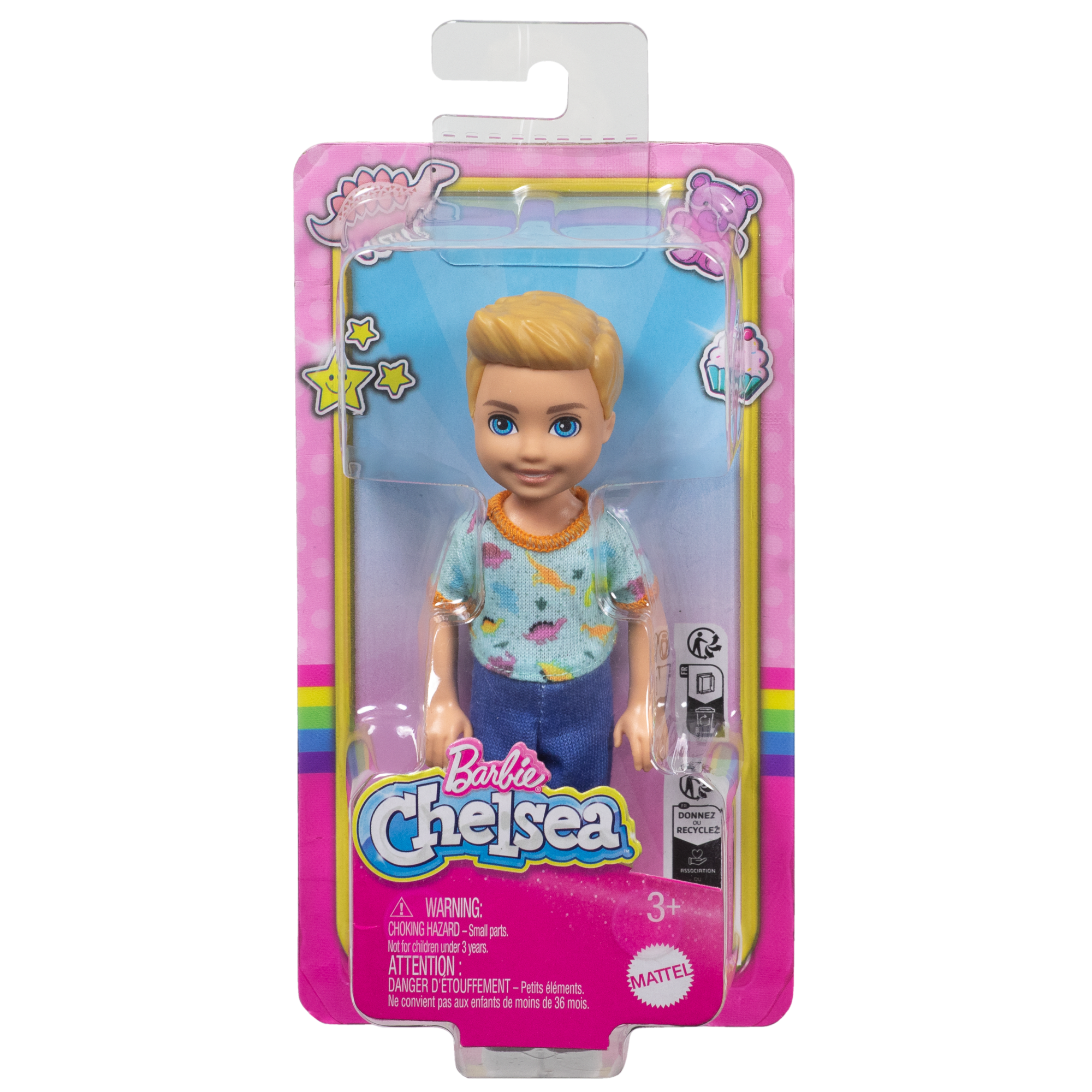 Barbie Chelsea Doll. Small Boy Doll Wearing Removable One-Piece With Dino Print. Blond Hair & Blue Eyes - Image 6