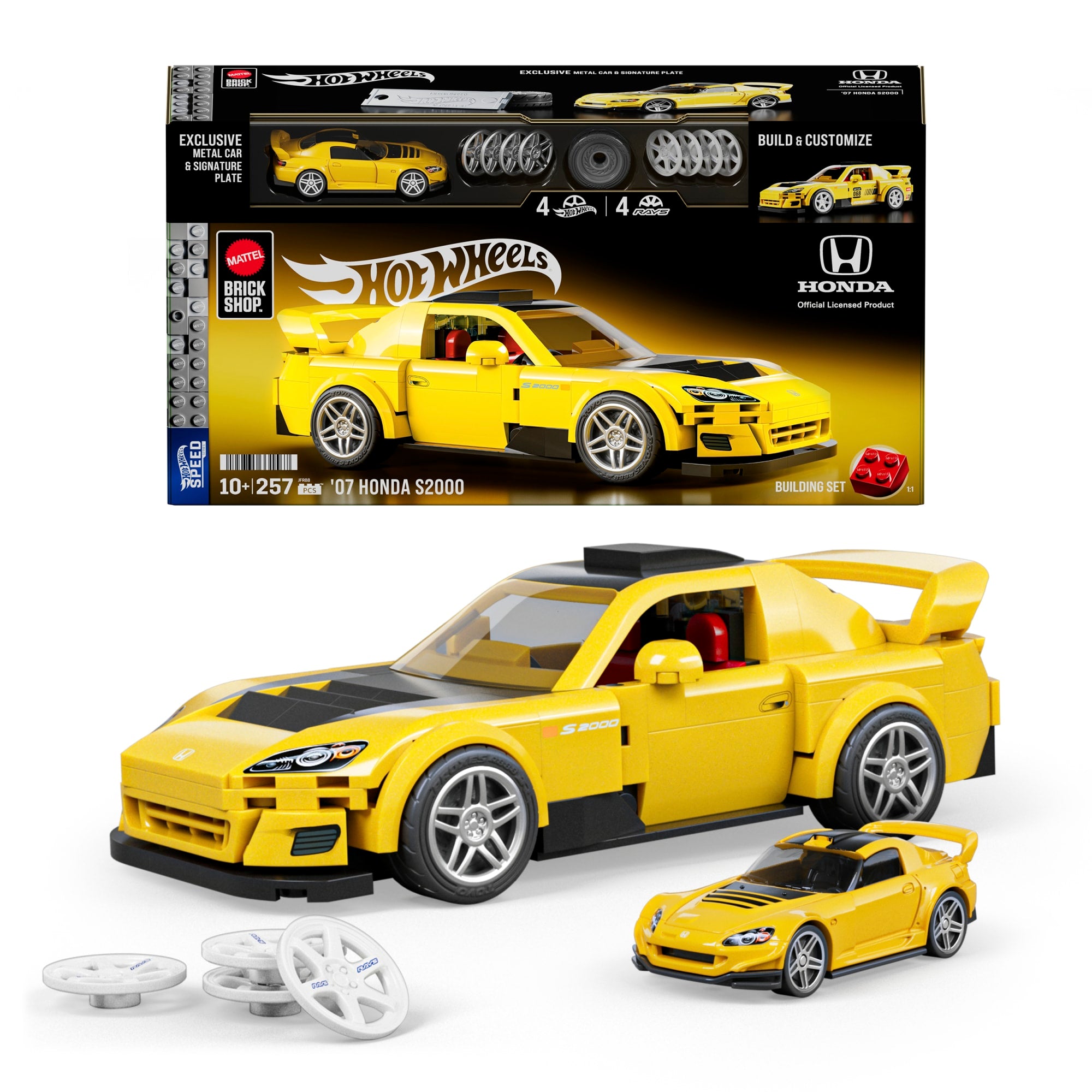 Mattel Brick Shop Hot Wheels '07 Honda S2000 Building Toy Kit (257 Pieces). For Collectors | Mattel