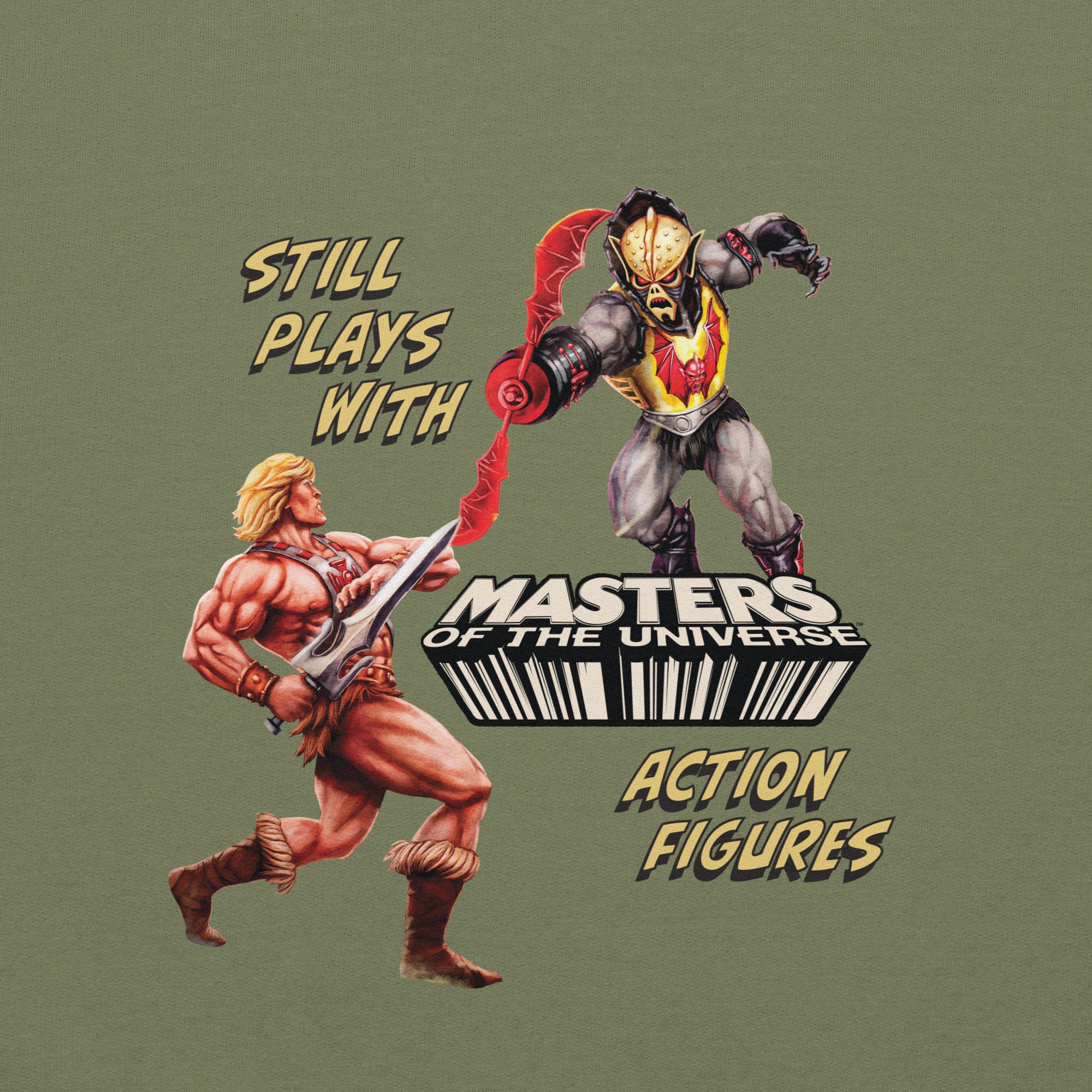 Masters of the Universe Still Plays with Action Figures Green Hoodie - Image 9