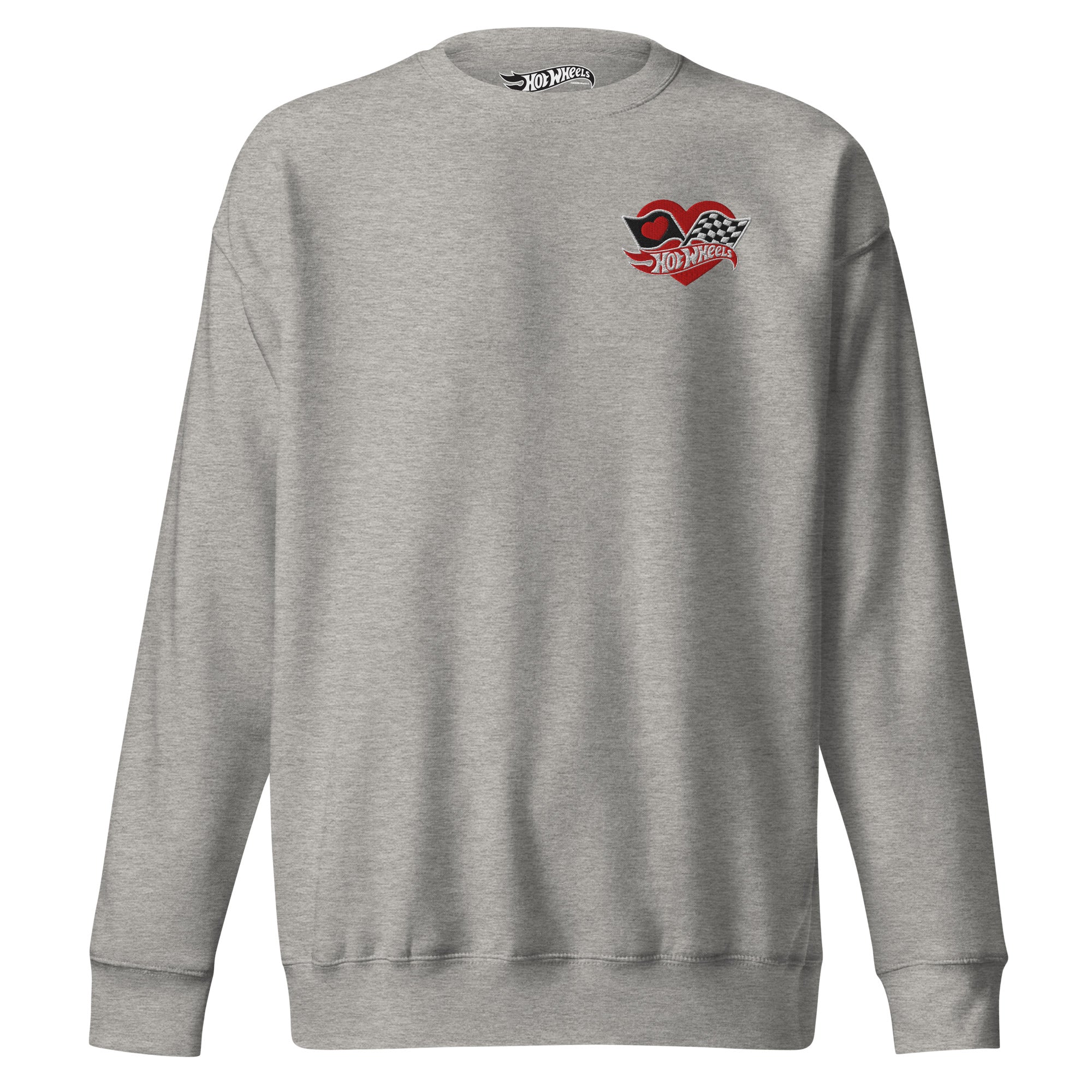 Hot Wheels Checkered Hearts Embroidered Grey Sweatshirt - Image 6
