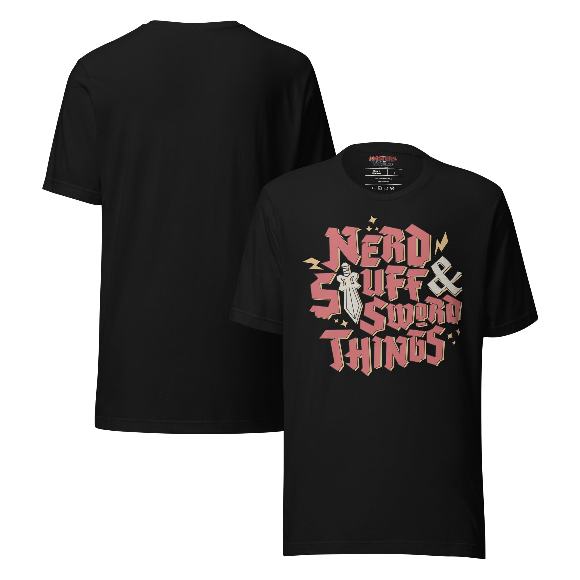 Masters of the Universe Movie Nerd Stuff and Sword Things Black T-shirt - Image 2