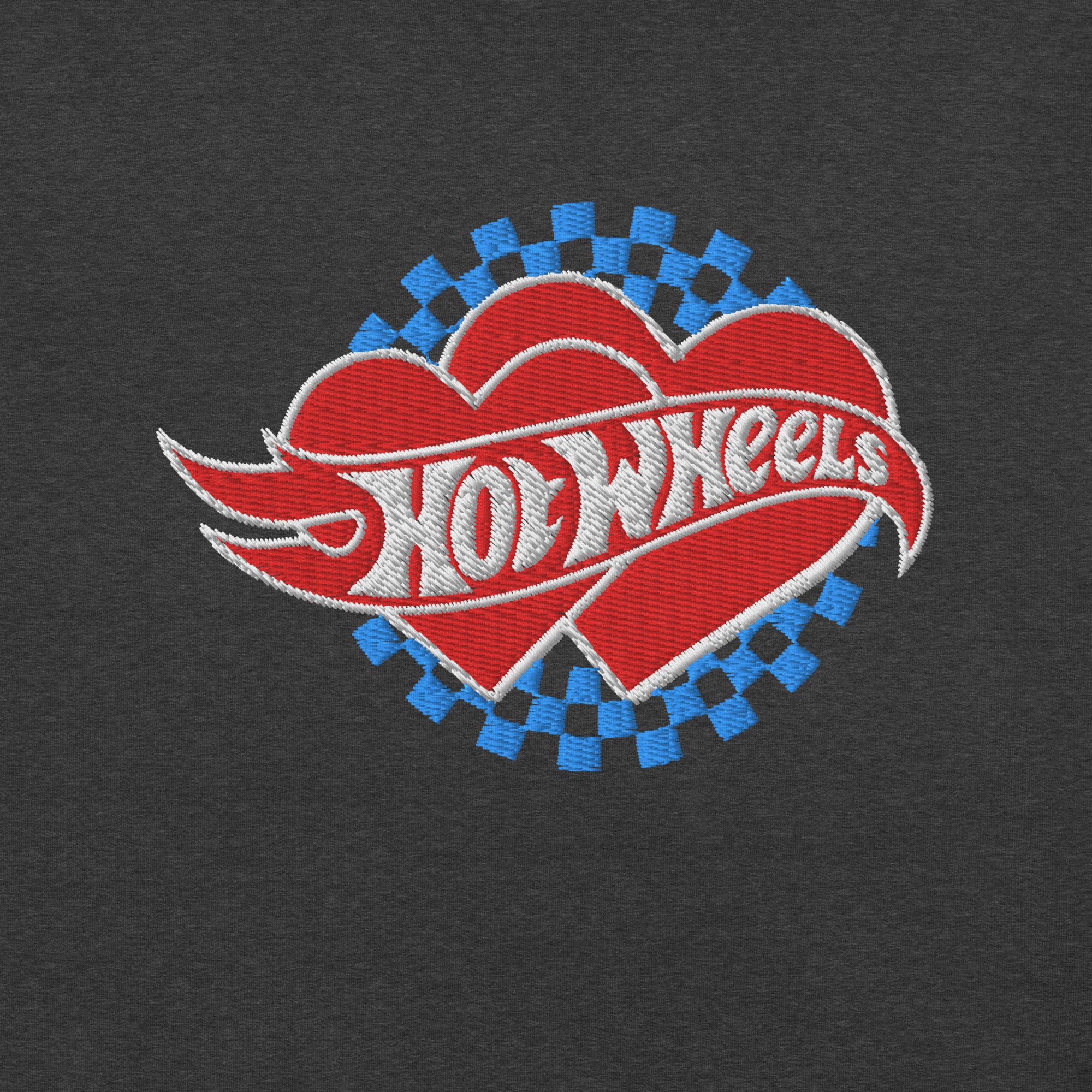 Hot Wheels Embroidered Checkered Hearts T-Shirt - Image 3