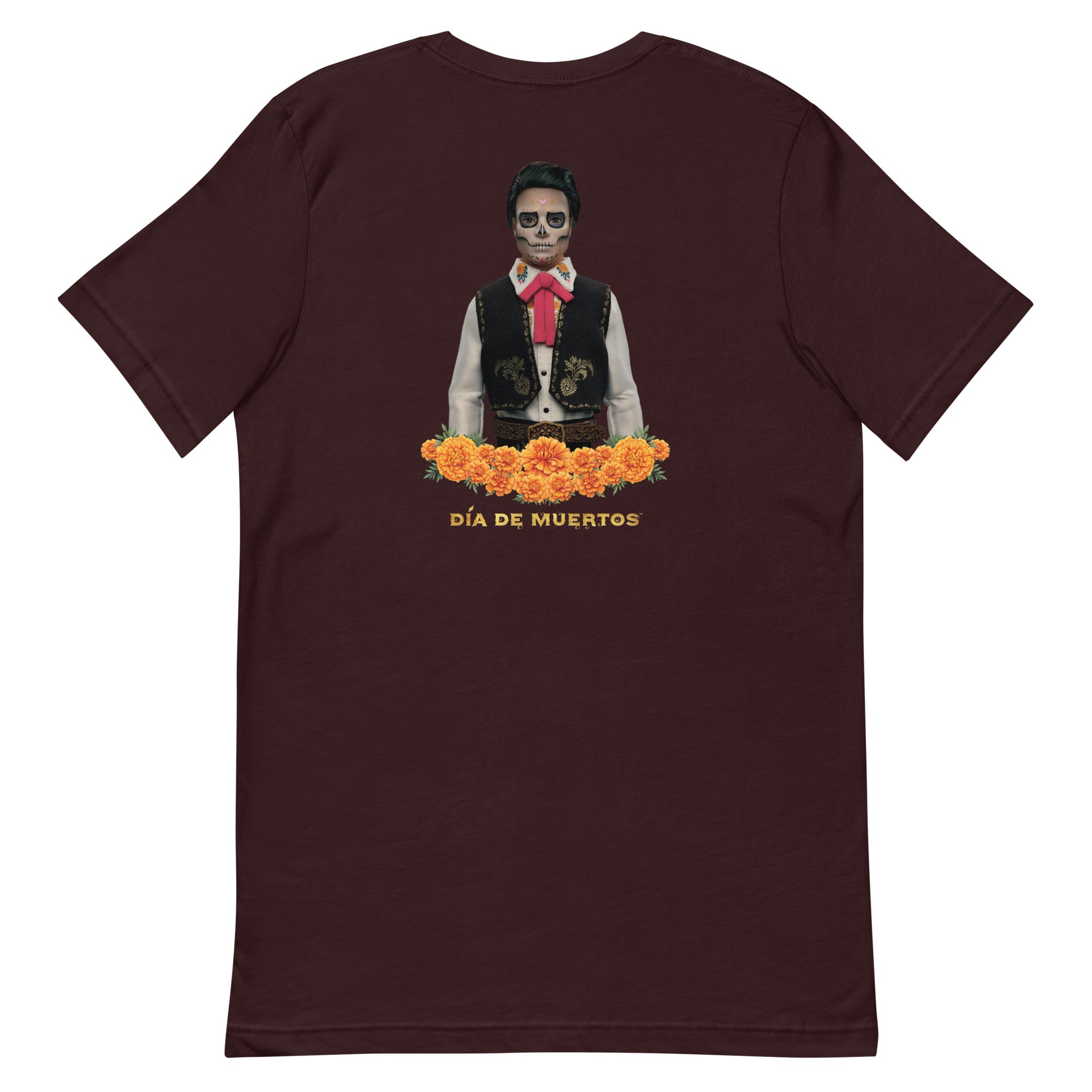 Barbie Día de Muertos Ken Embroidered Oxblood T-Shirt - Image 7