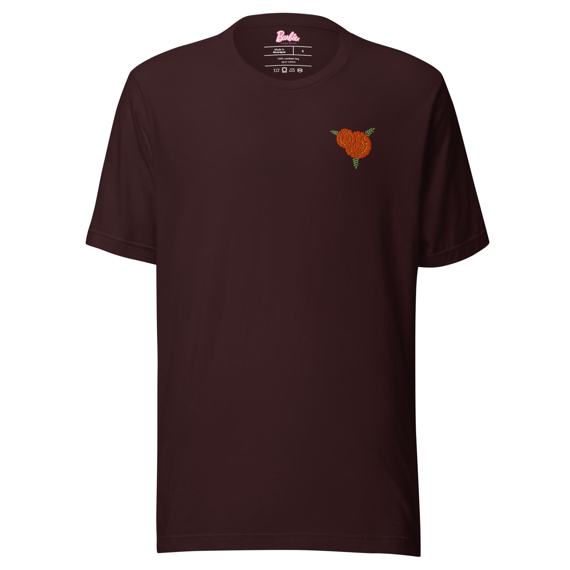 Barbie Día de Muertos Ken Embroidered Oxblood T-Shirt - Image 8