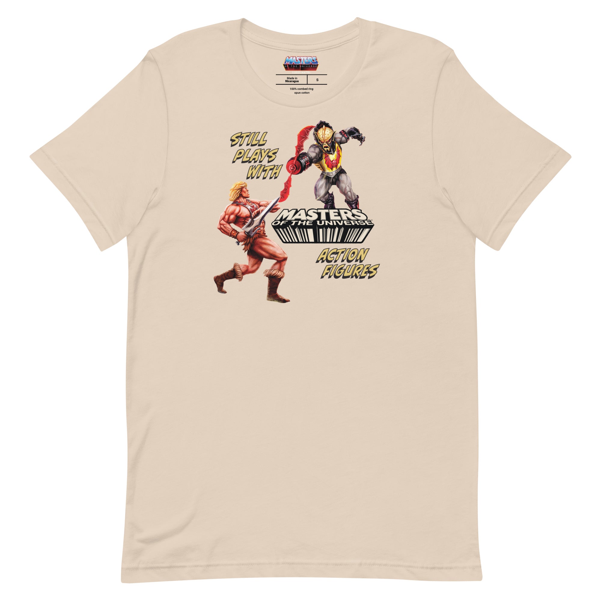 Masters of the Universe Still Plays with Action Figures Cream T-Shirt - Image 3