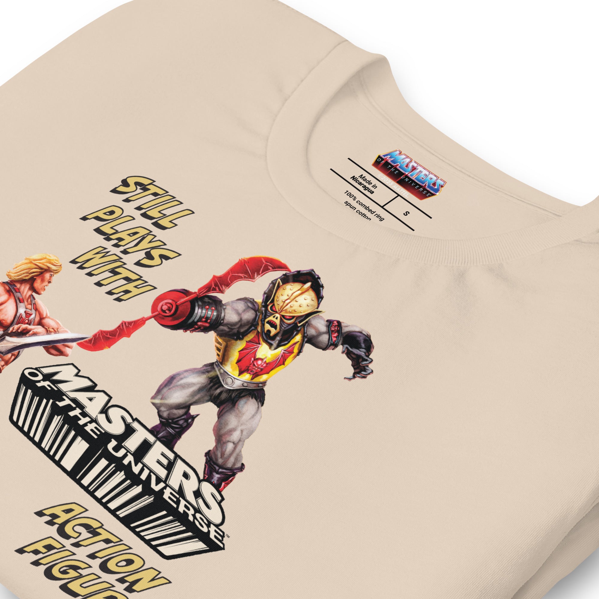 Masters of the Universe Still Plays with Action Figures Cream T-Shirt - Image 5