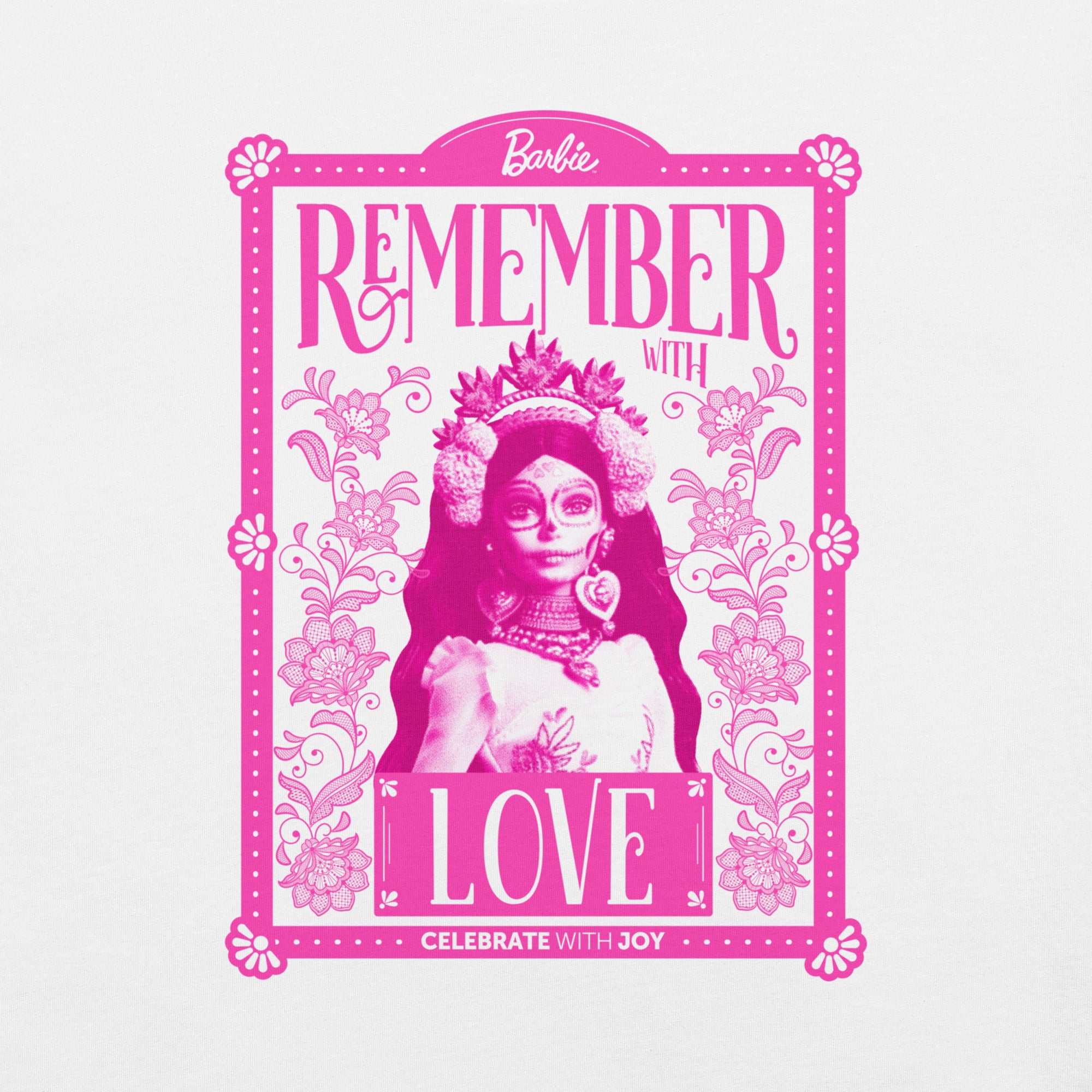 Barbie Día de Muertos Remember Love White T-Shirt - Image 3