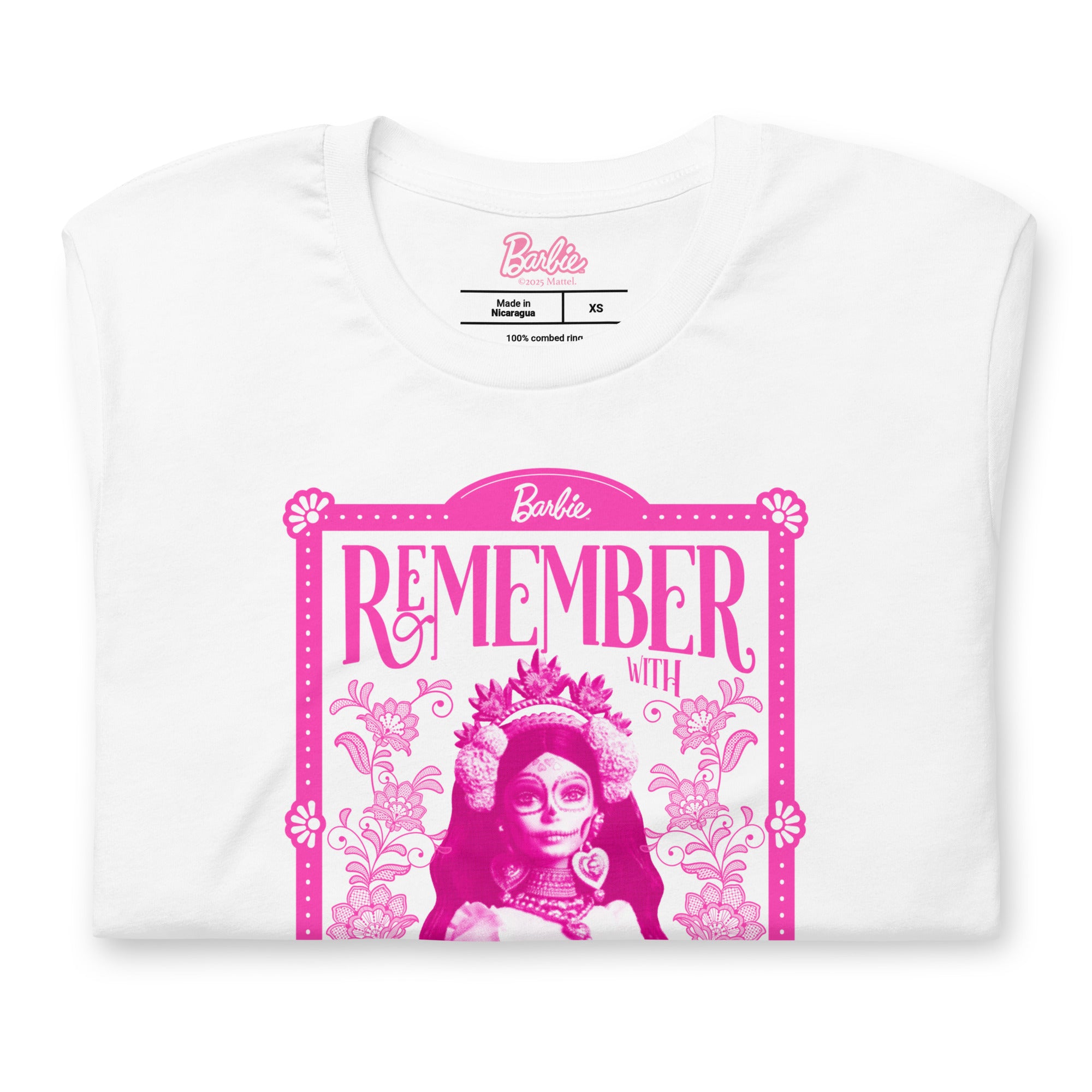 Barbie Día de Muertos Remember Love White T-Shirt - Image 5
