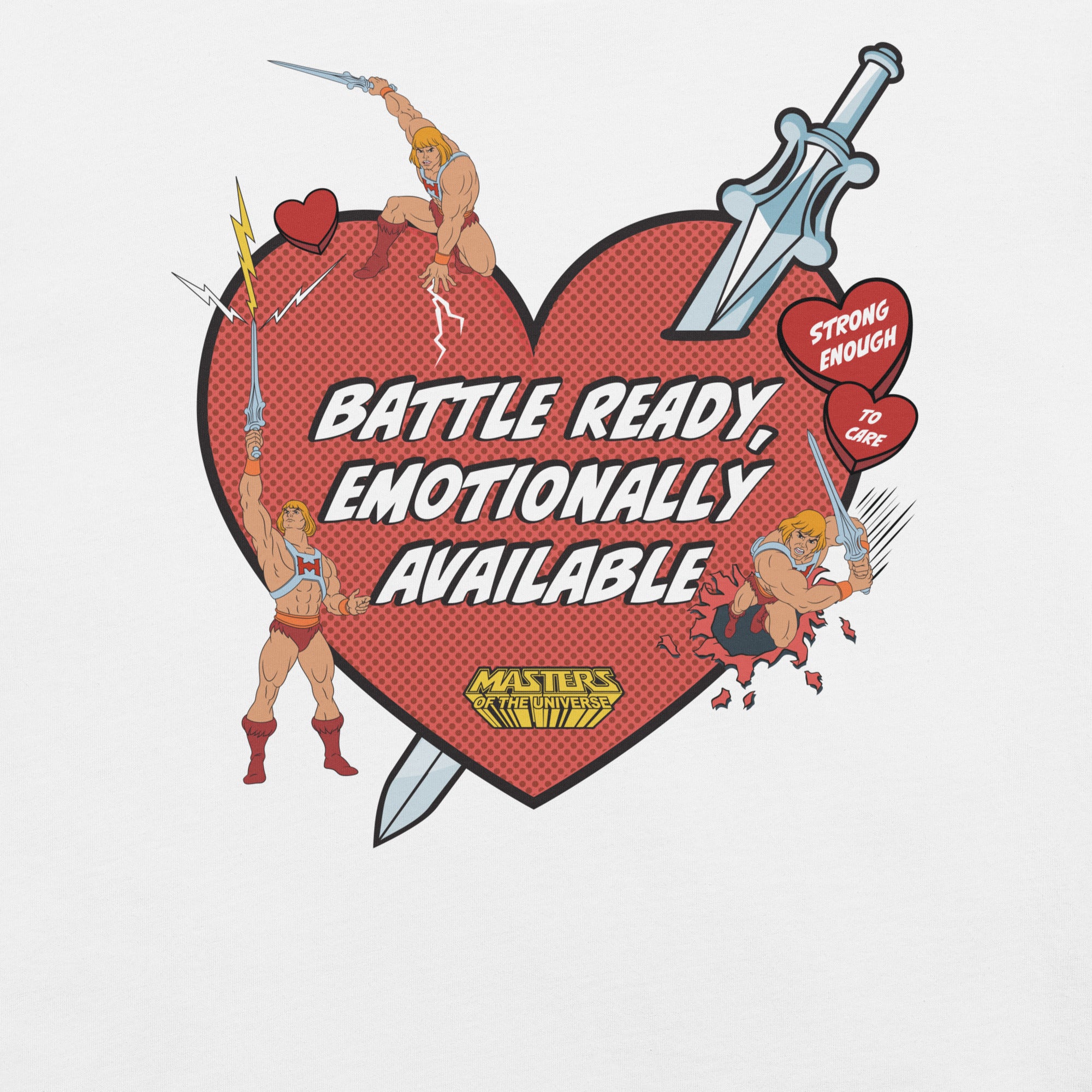 Masters of the Universe He-Man Battle Ready White T-shirt - Image 3