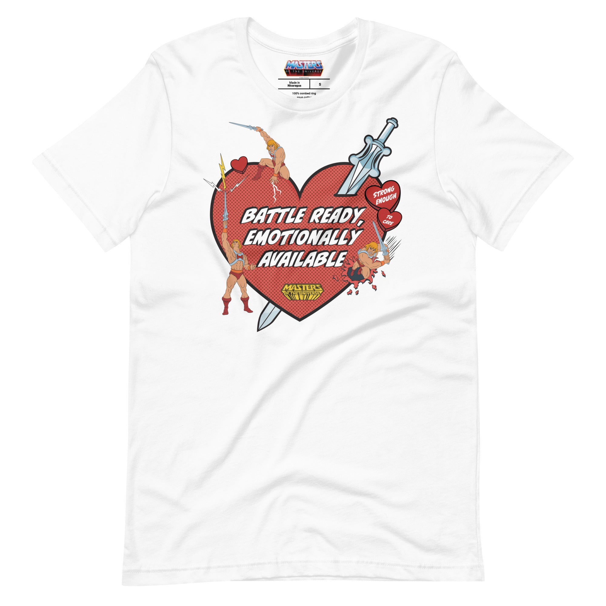 Masters of the Universe He-Man Battle Ready White T-shirt - Image 4