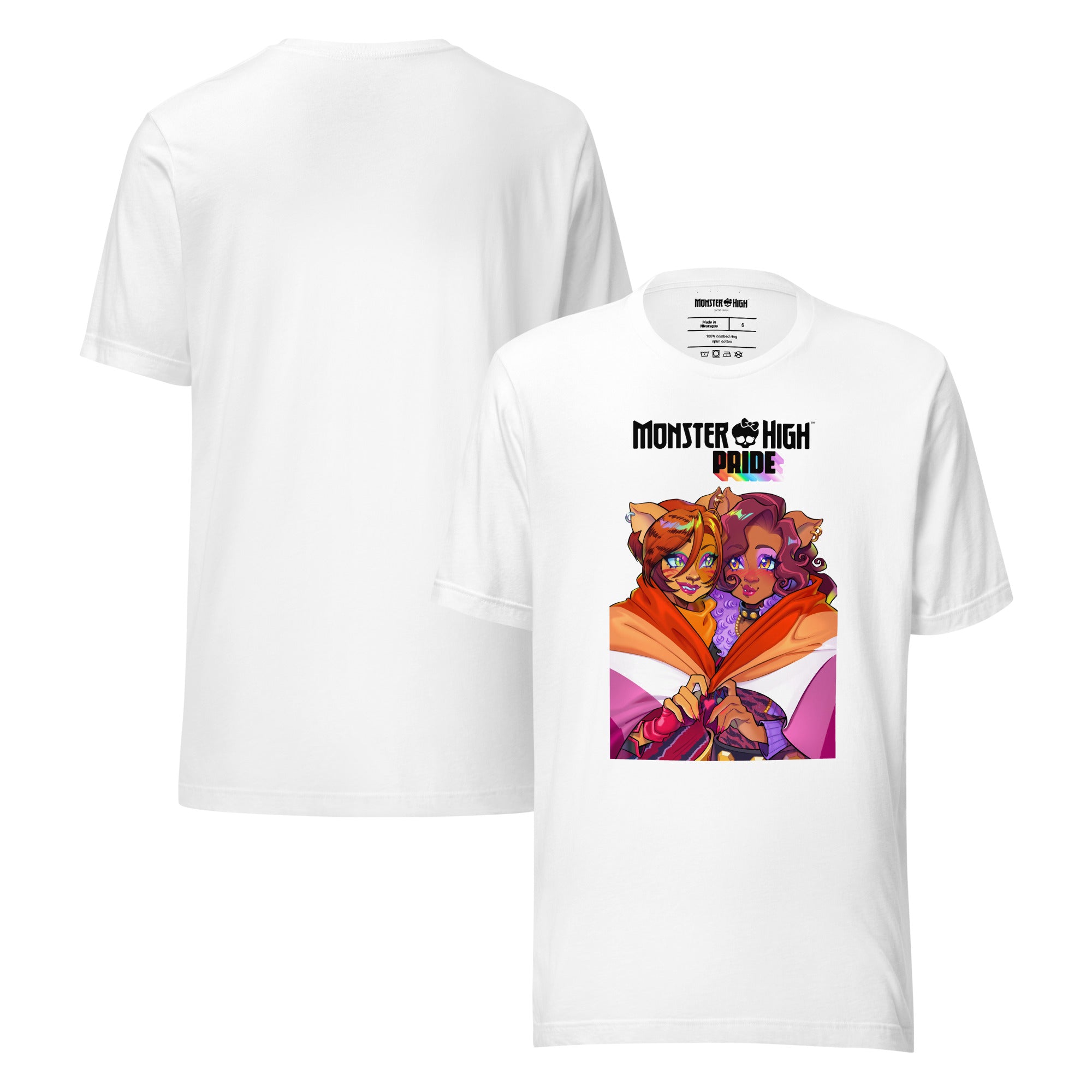 Monster High Pride Toralei & Clawdeen White T-Shirt - Image 2