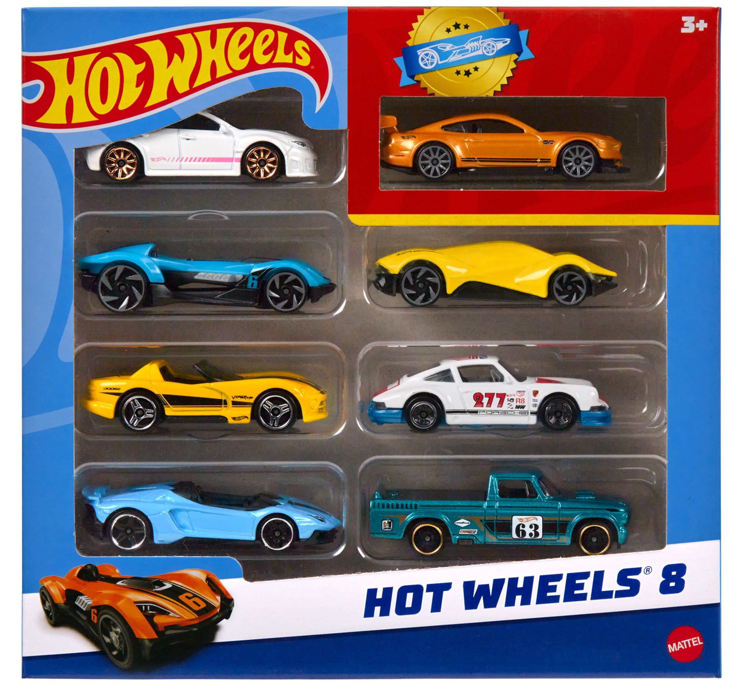 Hot Wheels Set Of 8 Basic Toy Cars & Trucks in 1:64 Scale Including 1 Exclusive Car. Styles May Vary - Image 4