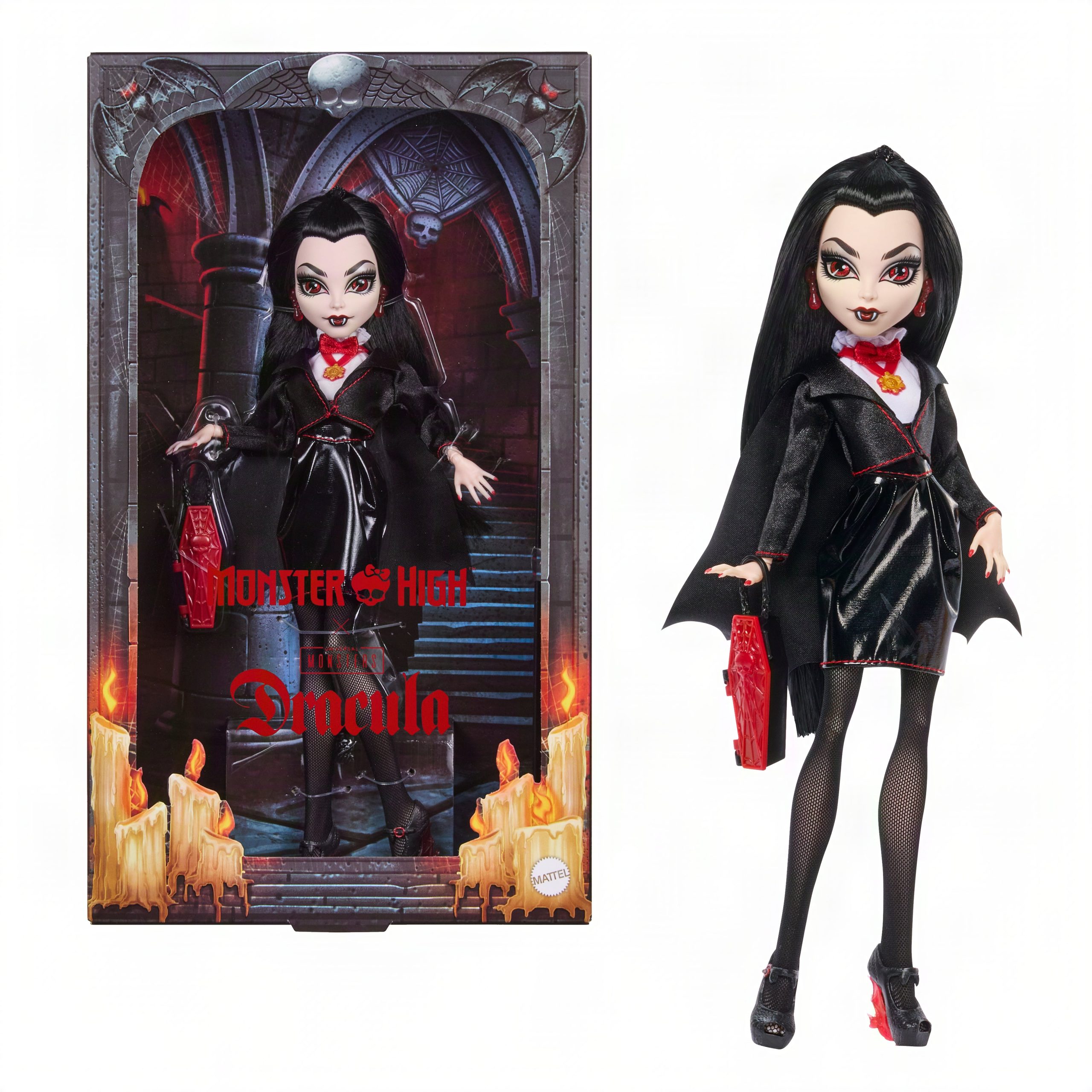 Monster High X Universal Monsters Dracula Collector Doll With Black Dress & Coffin Purse