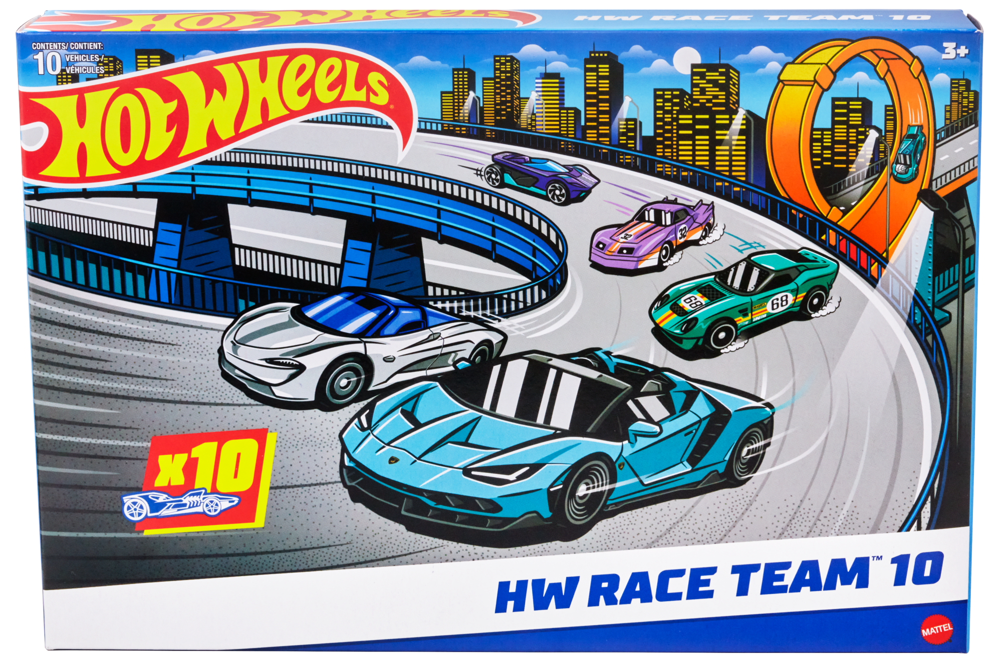 Hot Wheels Race Car 10-Pack. Set Of 10 1:64 Scale Toy Vehicles - Image 6