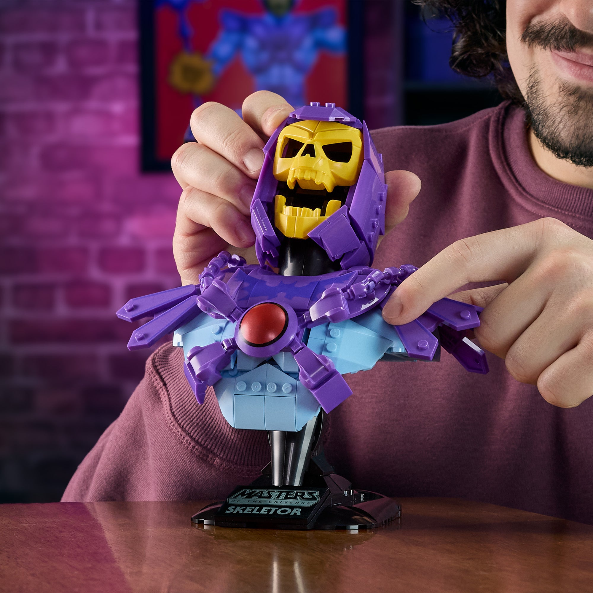 Mattel Brick Shop Masters of the Universe Buildable Skeletor Bust - Image 5