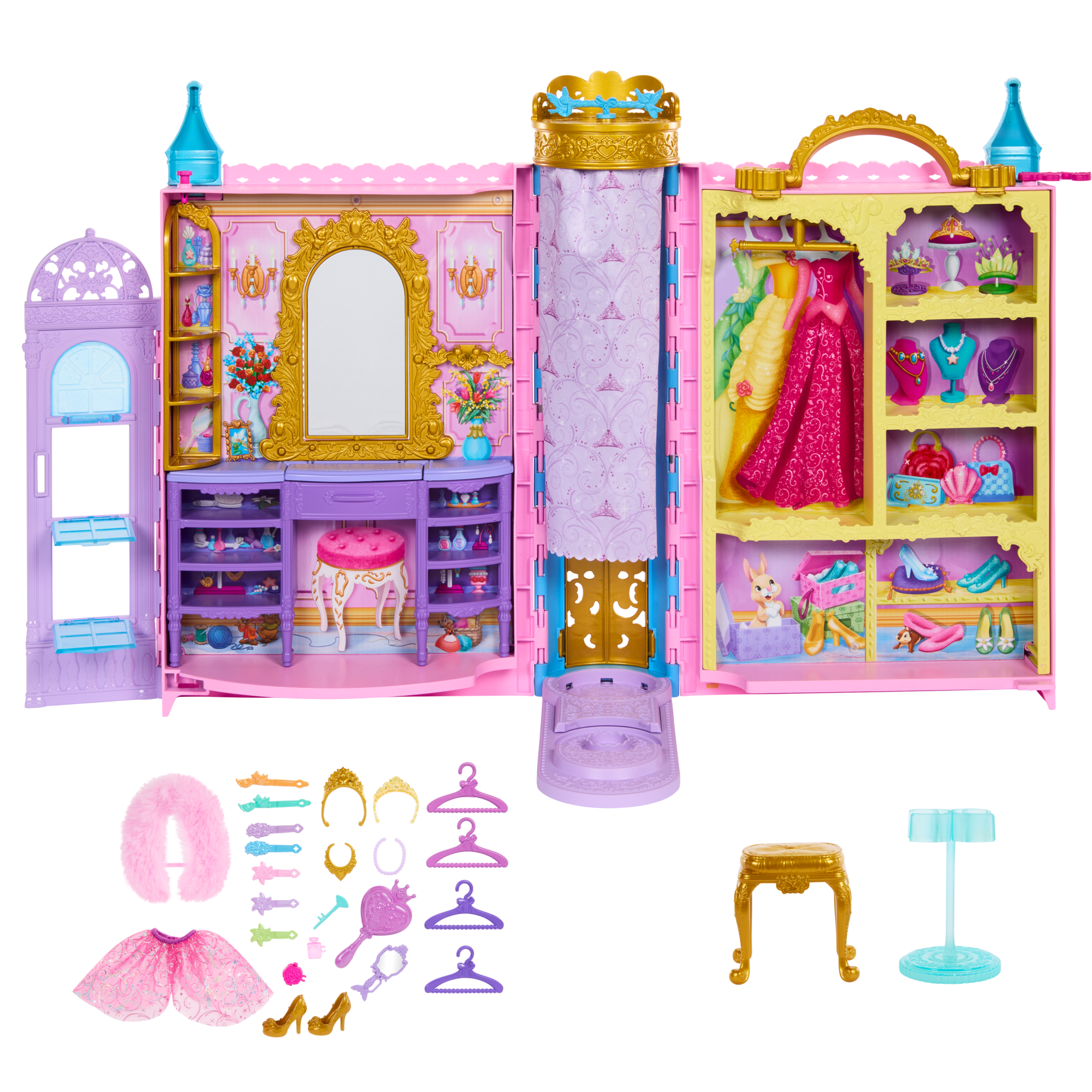 Disney Princess Ready For The Ball Closet With Fashions. Accessories. & Storage. Opens 2 Feet Wide