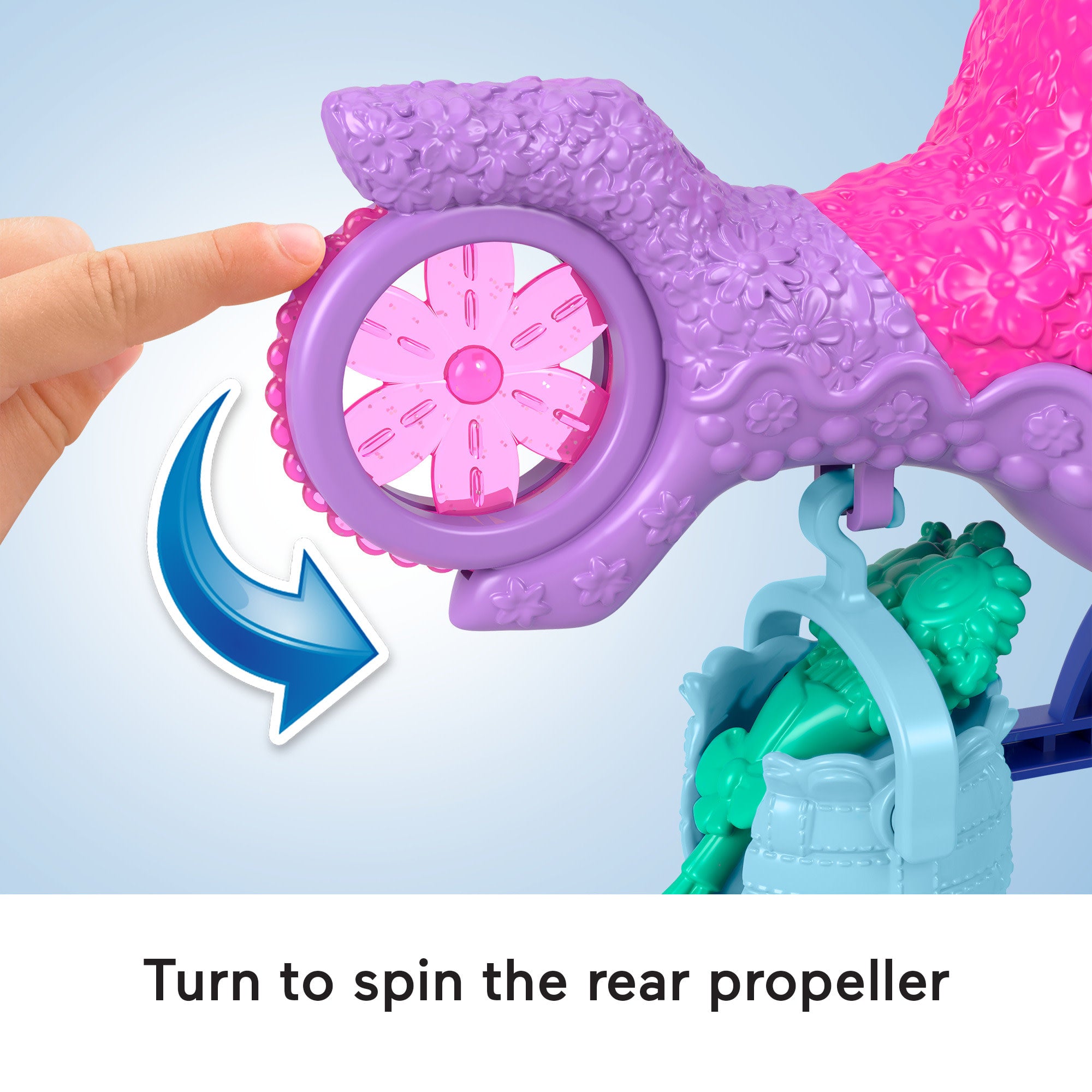 Imaginext Dreamworks Trolls Poppy Figure And Toy Helicopter For Preschool Pretend Play. 4 Pieces - Image 3