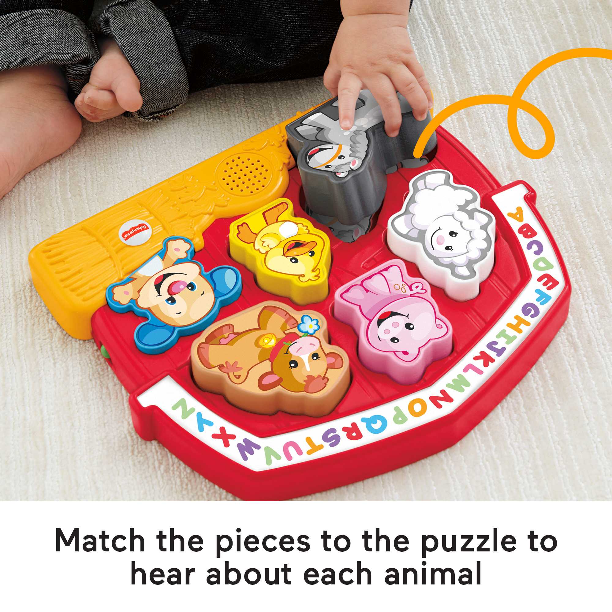 Fisher-Price Laugh & Learn Farm Animal Puzzle Shape Sorting Baby Toy With Music & Sounds - Image 4
