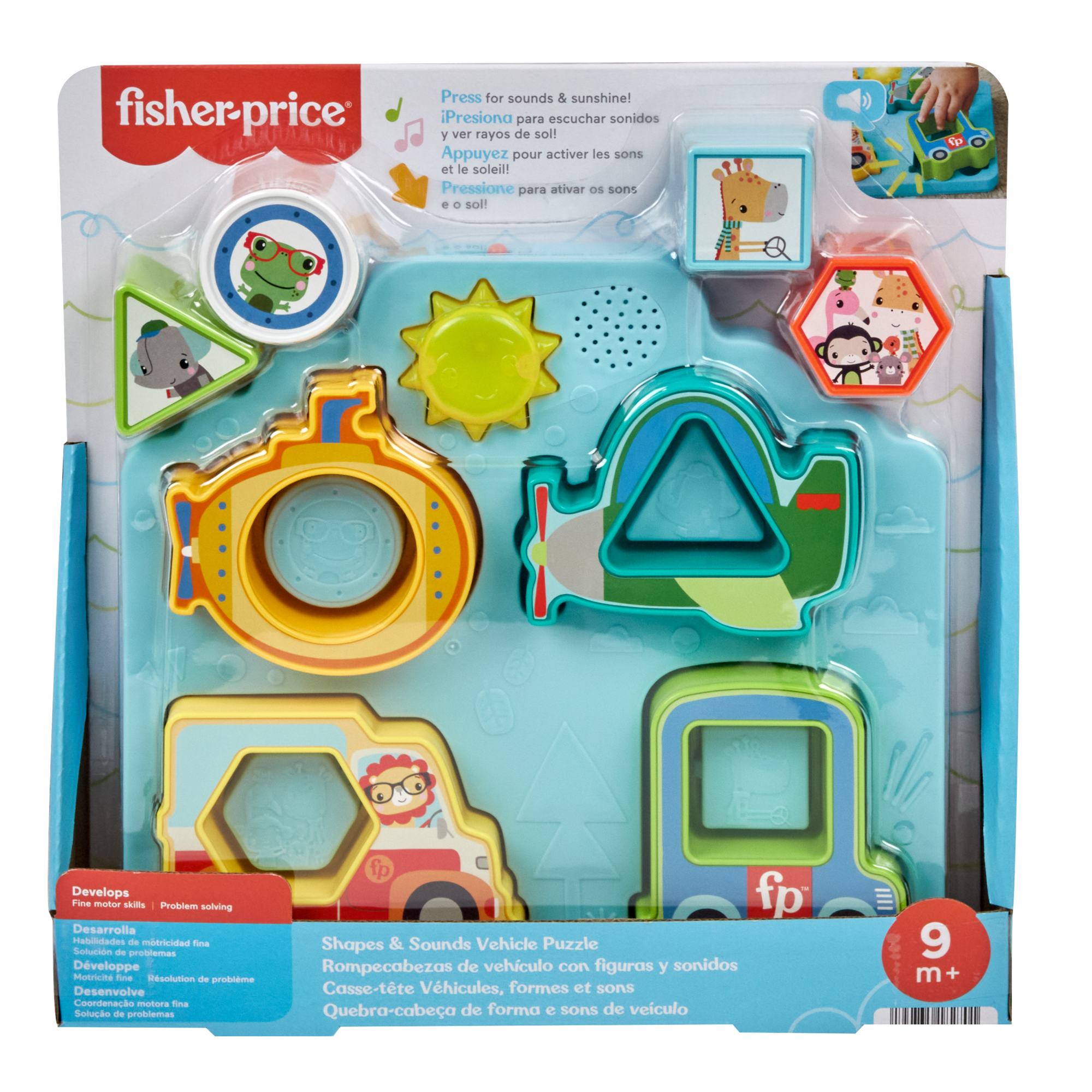 Fisher-Price Shapes & Sounds Vehicle Puzzle Baby Sorting Toy With Music & Lights - Image 6
