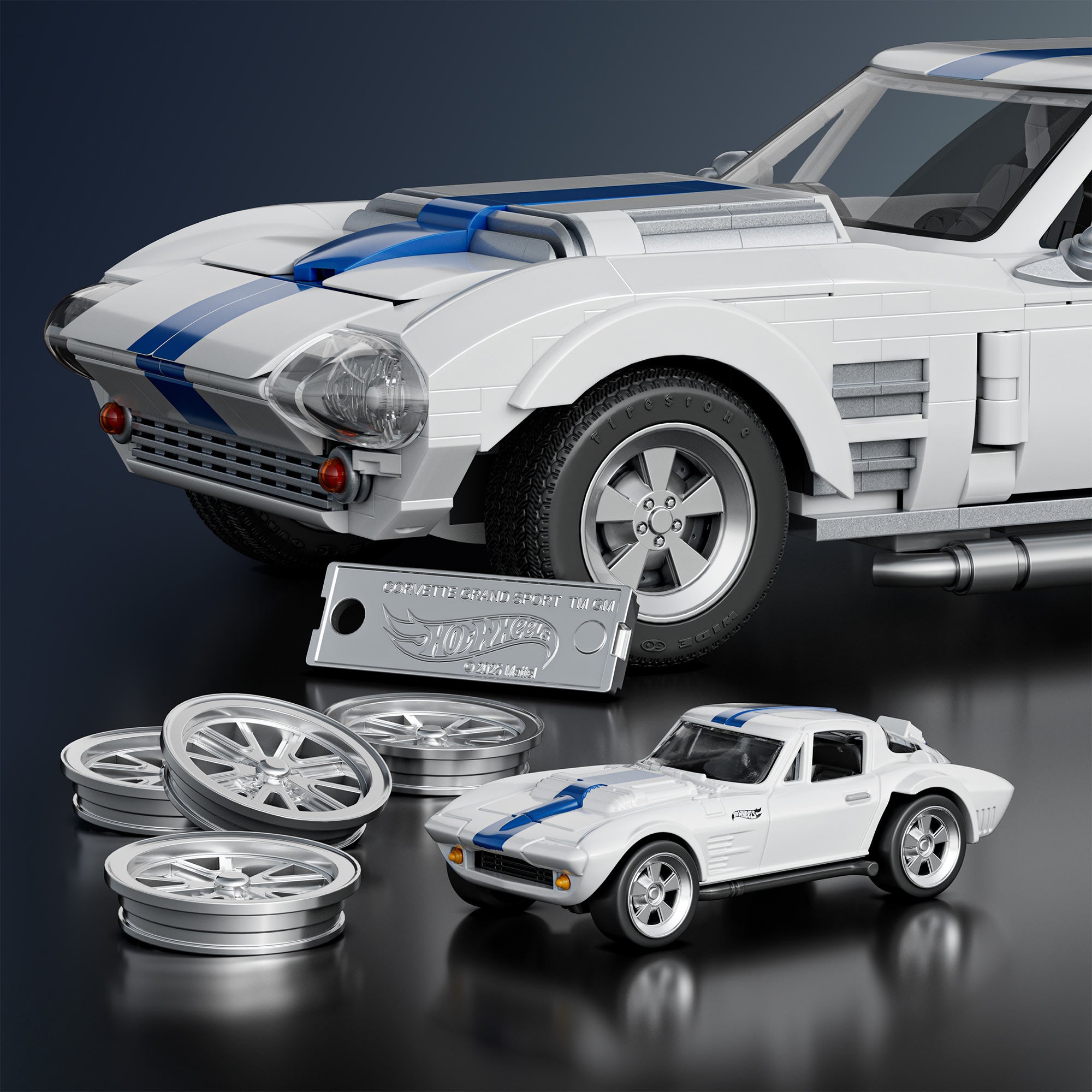 Mattel Brick Shop Hot Wheels Corvette Grand Sport Building Set - Image 5