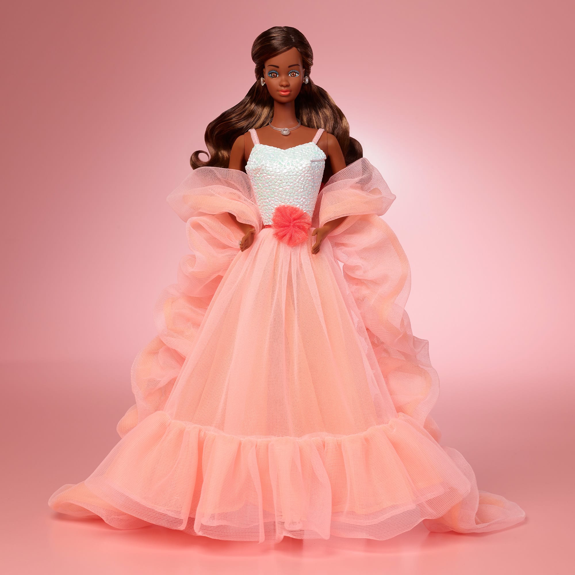 Peaches 'n Cream Barbie Doll. Brown Hair