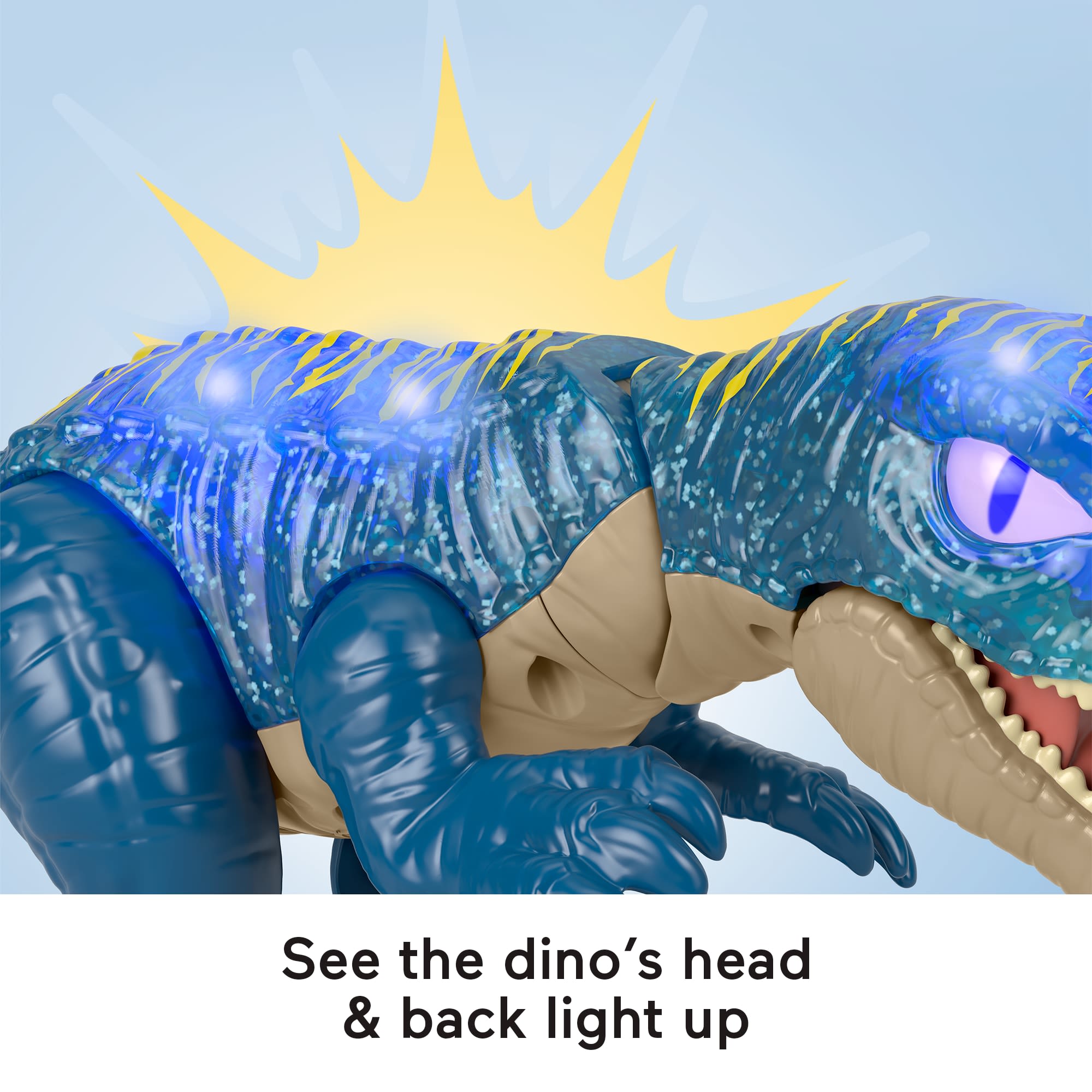 Imaginext Jurassic World Growl & Glow Baryonyx Dinosaur Toy With Lights Sounds & Chomping Action - Image 4