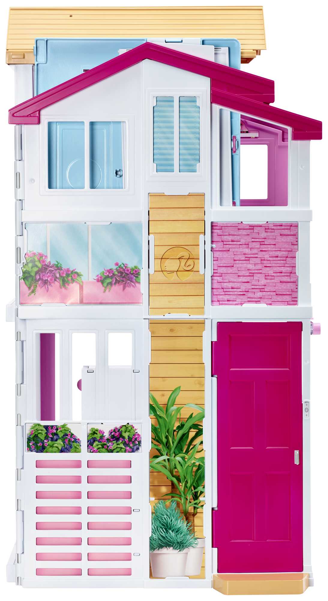 Barbie 3-Story Townhouse Dollhouse With Elevator. Swing Chair. Furniture And Accessories - Image 5