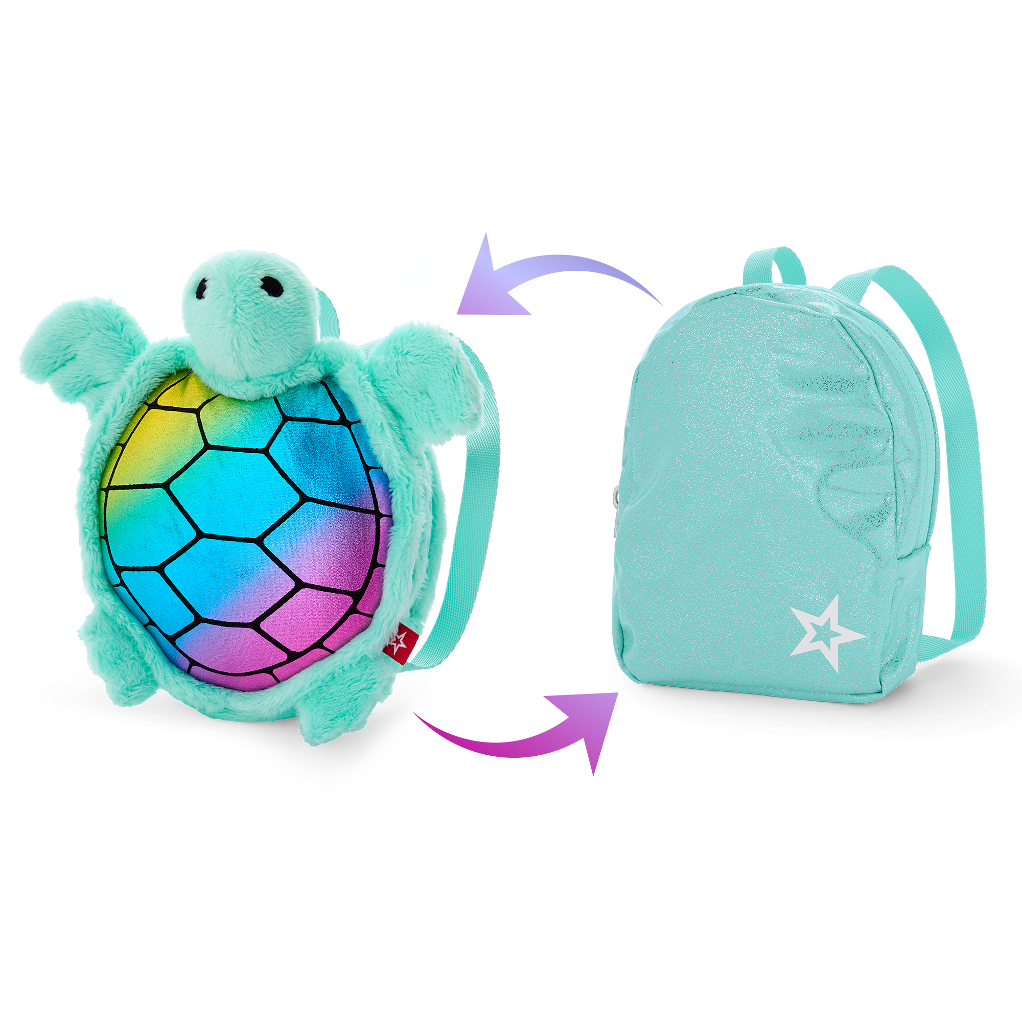 Shimmering Sea Turtle Backpack & Accessory Set for 18-inch Dolls - Image 2