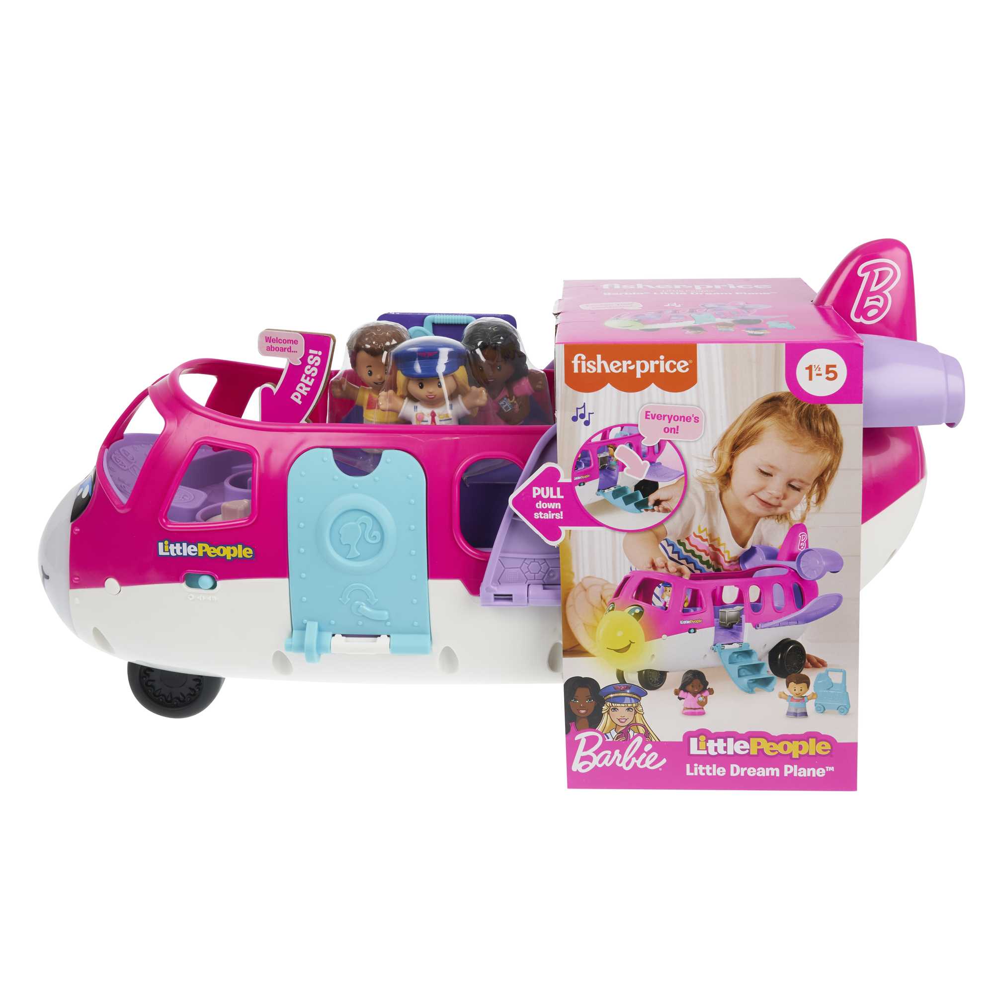 Little People Barbie Le Petit Avion de Rêve. Multilingue. 3 Fig. - Image 3