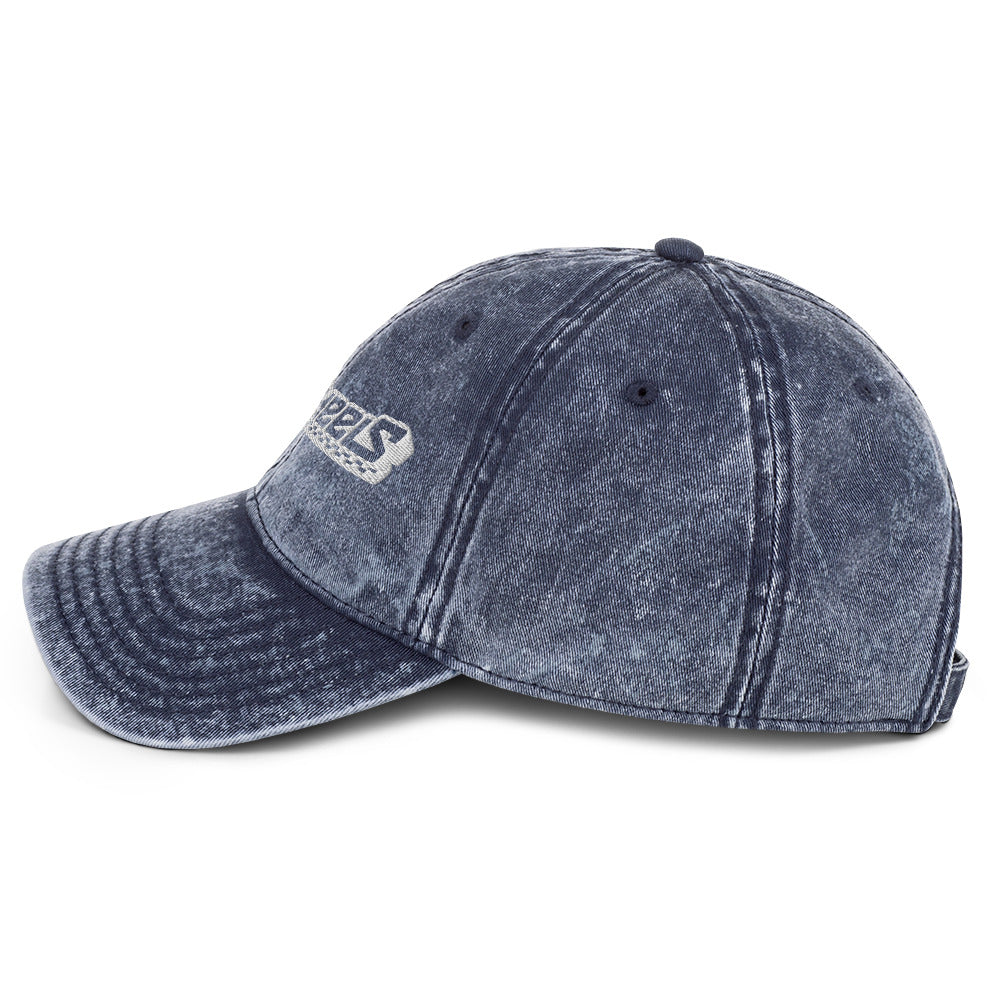 Hot Wheels Checked Logo Blue Denim Dad Hat - Image 3