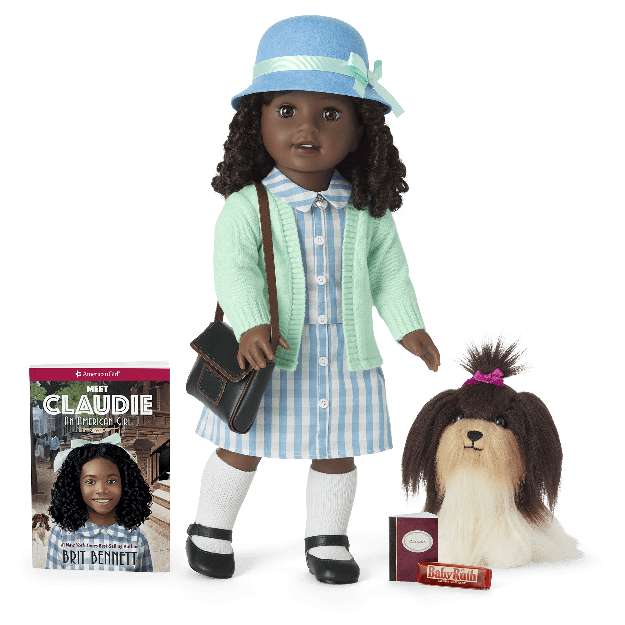 Claudie Wells™ 18-inch Doll. Book. Accessories & Dog (Historical Characters)