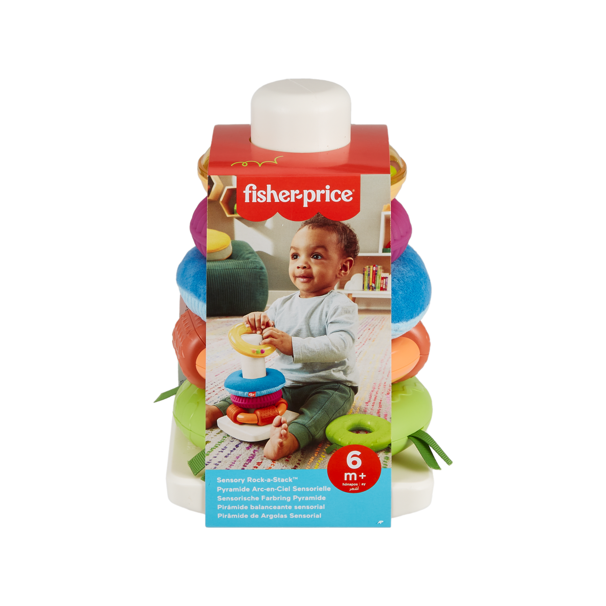Fisher-Price Sensory Rock-A-Stack Roly-Poly Stacking Toy With Fine Motor Activities For Babies - Image 6