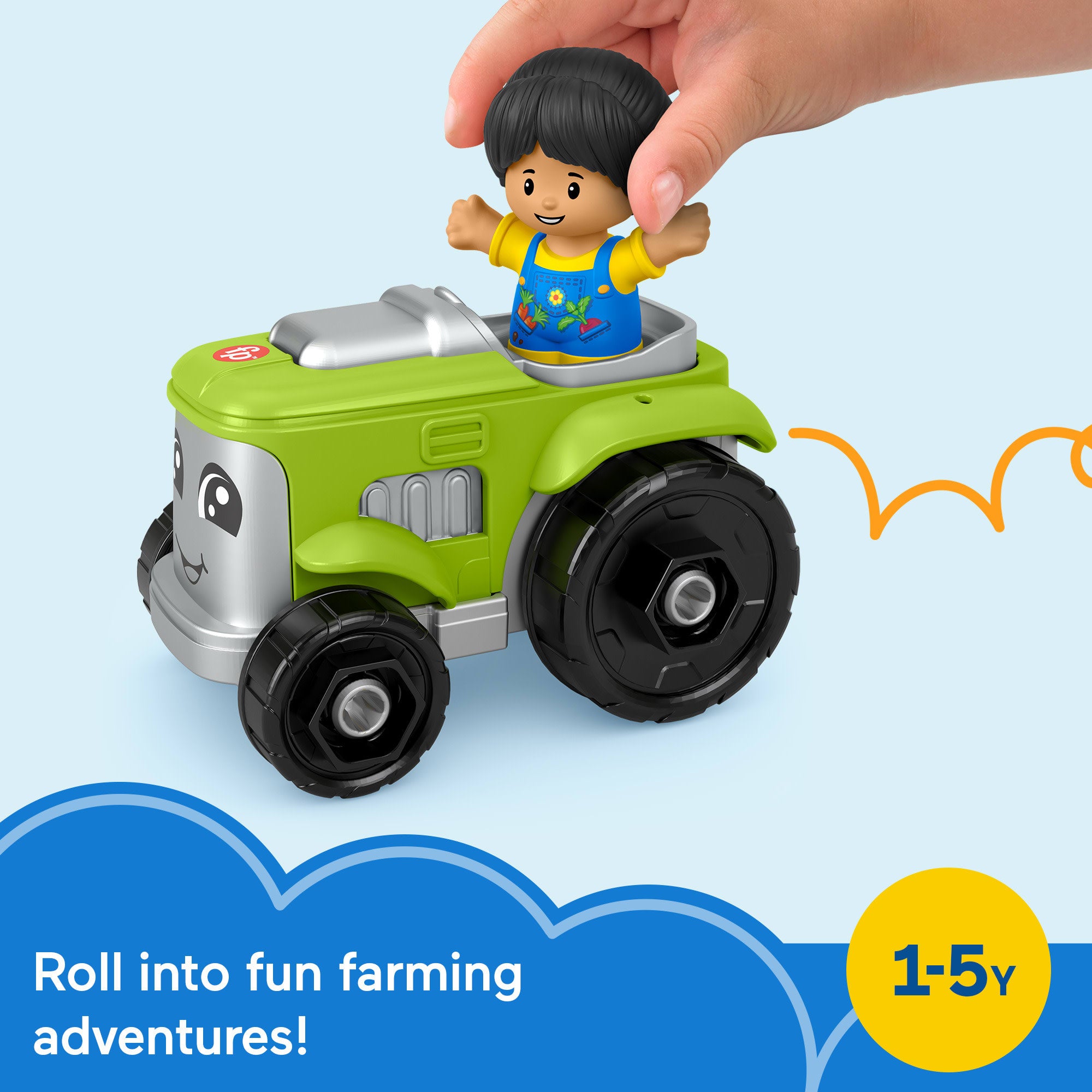 Fisher-Price Little People Tractor Farm Toy & Figure Set For Toddlers. 2 Pieces - Image 2