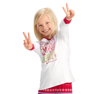 Peace. Love & Joy PJ Top for Girls