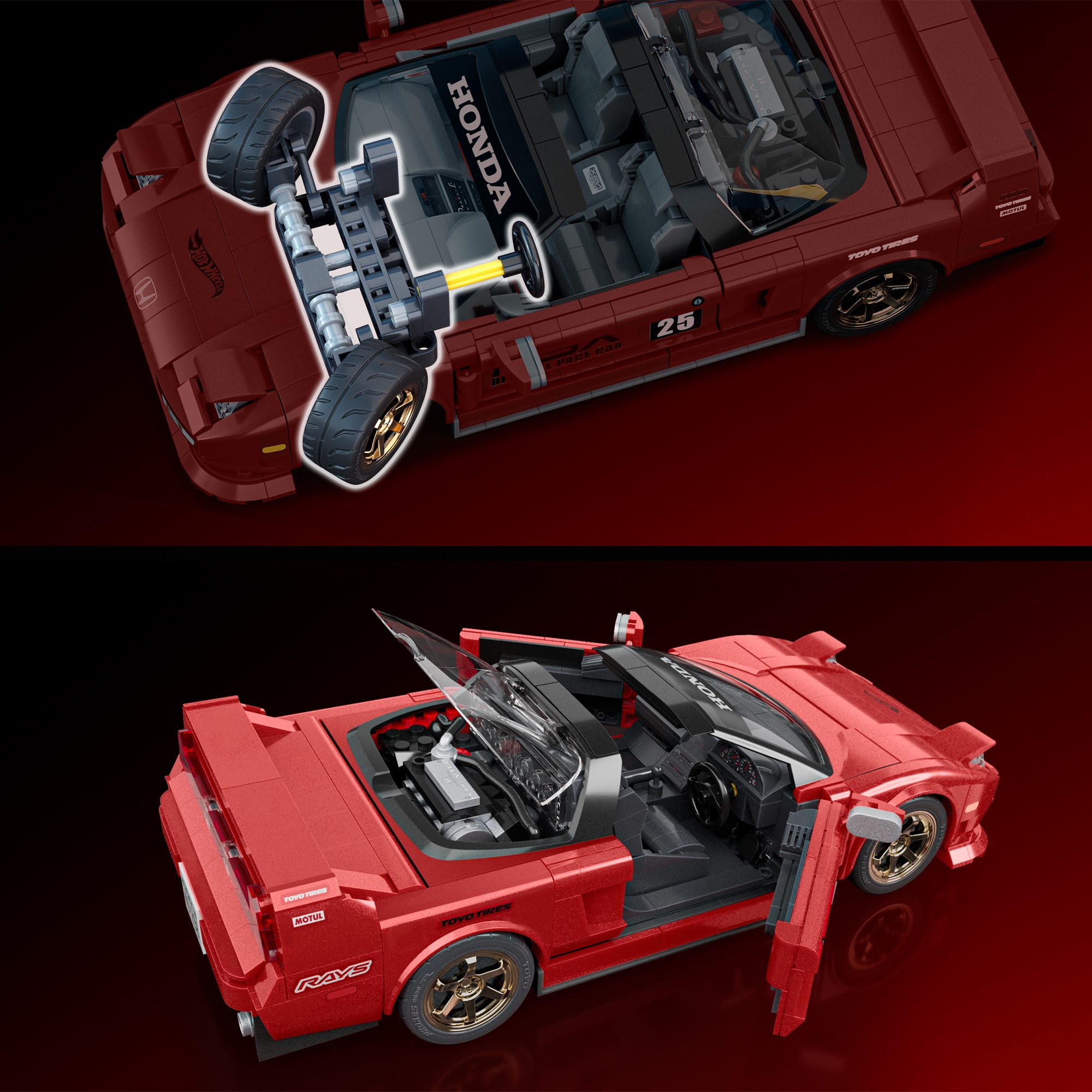 Mattel Brick Shop Hot Wheels '90 Acura NSX Building Set - Image 6